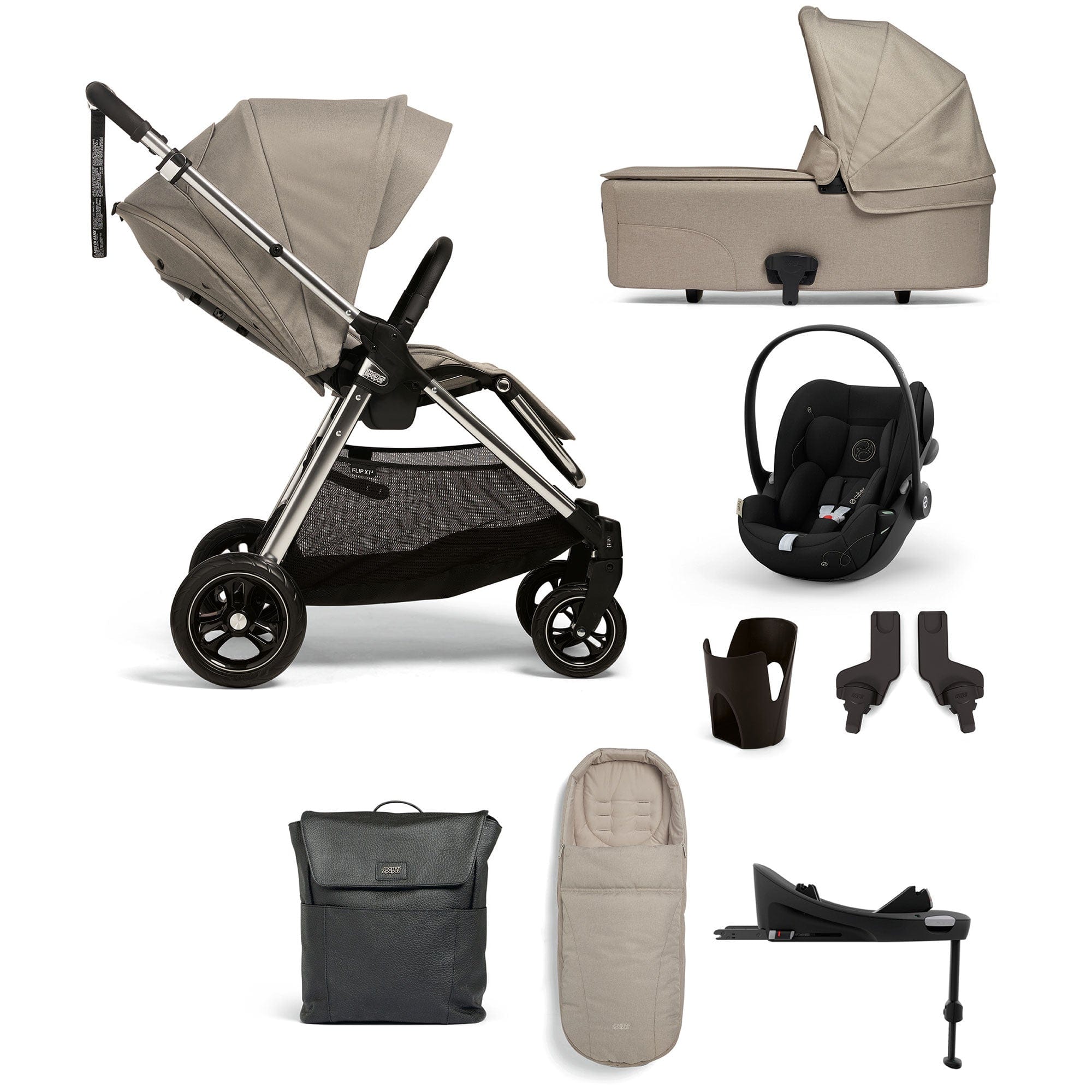 Mamas & Papas Travel Systems Mamas & Papas Flip XT³ 8 Piece Essentials Bundle with Car Seat - Fawn 61951FN00