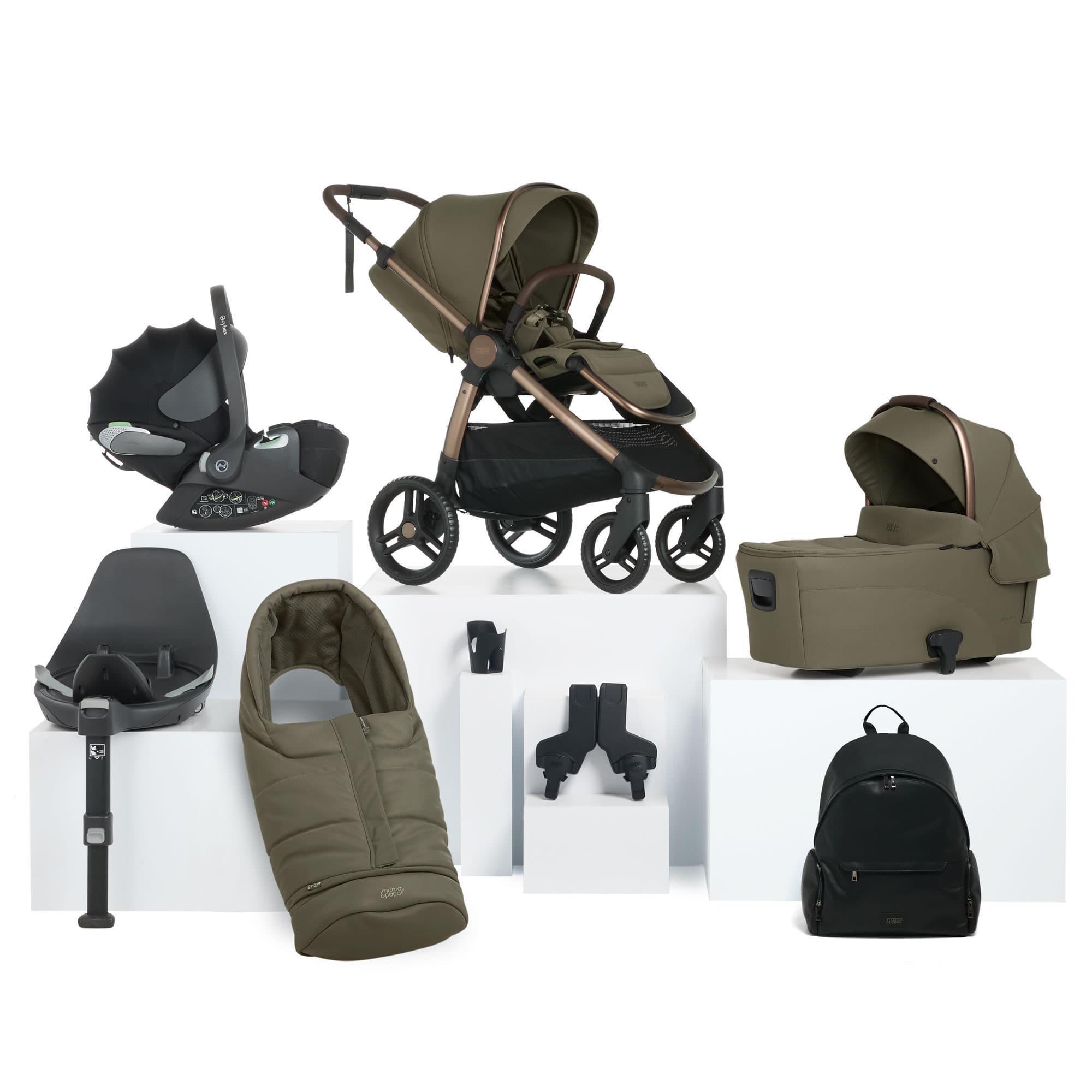 Mamas & Papas travel systems Mamas & Papas Ocarro 2 Complete 8 Piece Cloud T Bundle in Evergreen 67092L704
