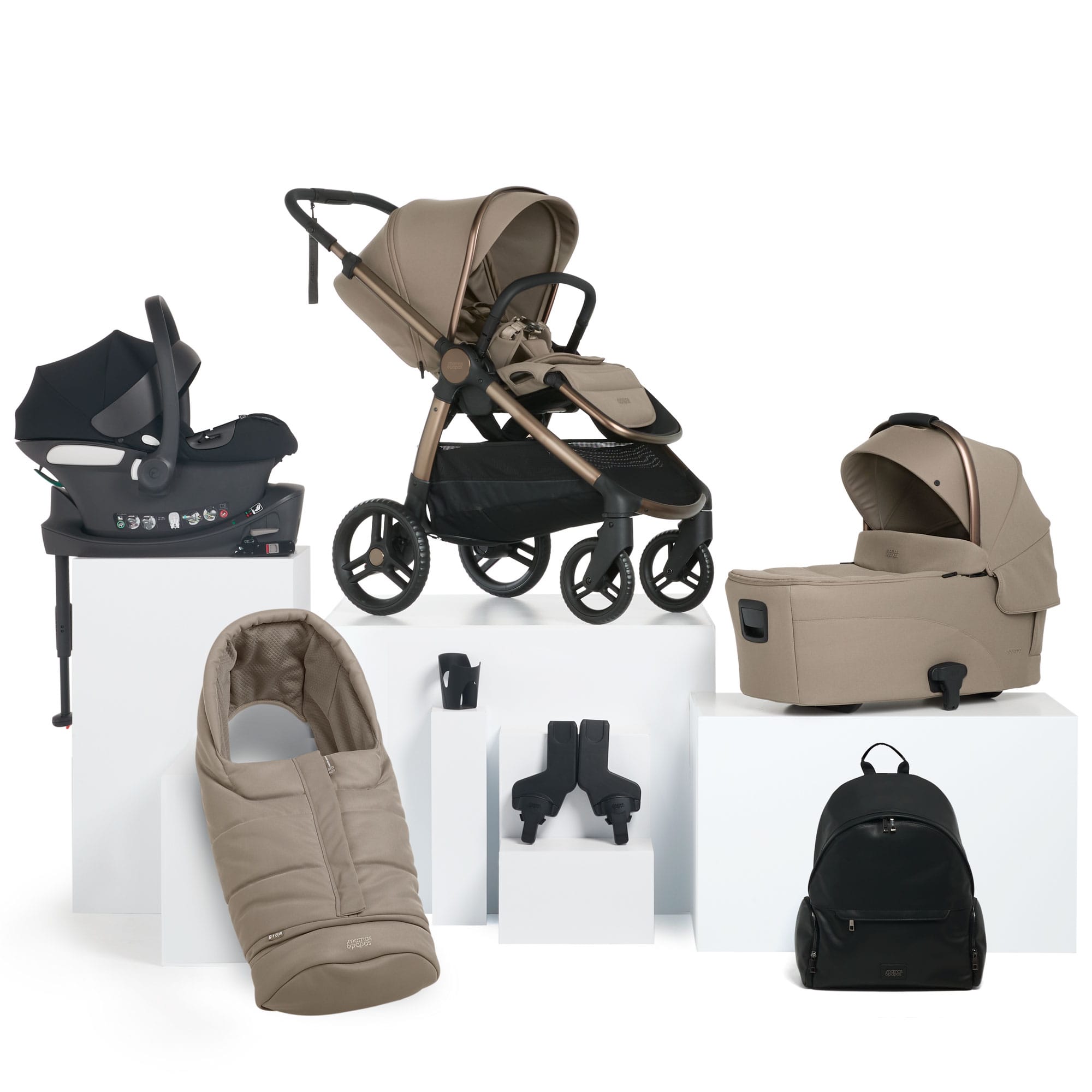 Mamas & Papas travel systems Mamas & Papas Ocarro 2 Complete 8 Piece Cloud T Bundle in Oatmeal 6709TZ604