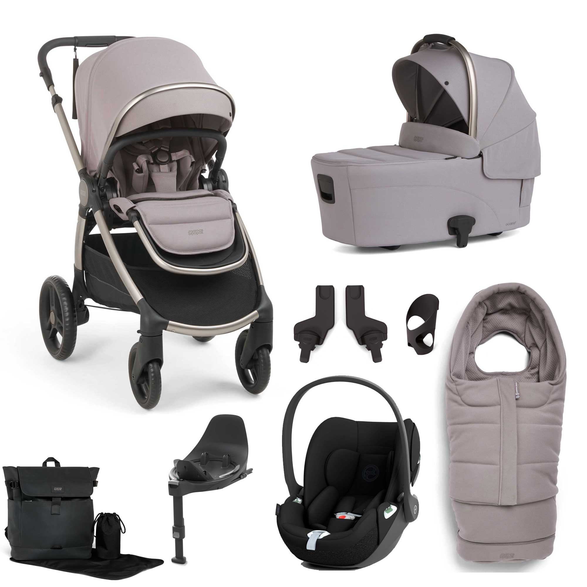 Mamas & Papas travel systems Mamas & Papas Ocarro 2 Complete 8 Piece Cybex Bundle in Moonstone Grey