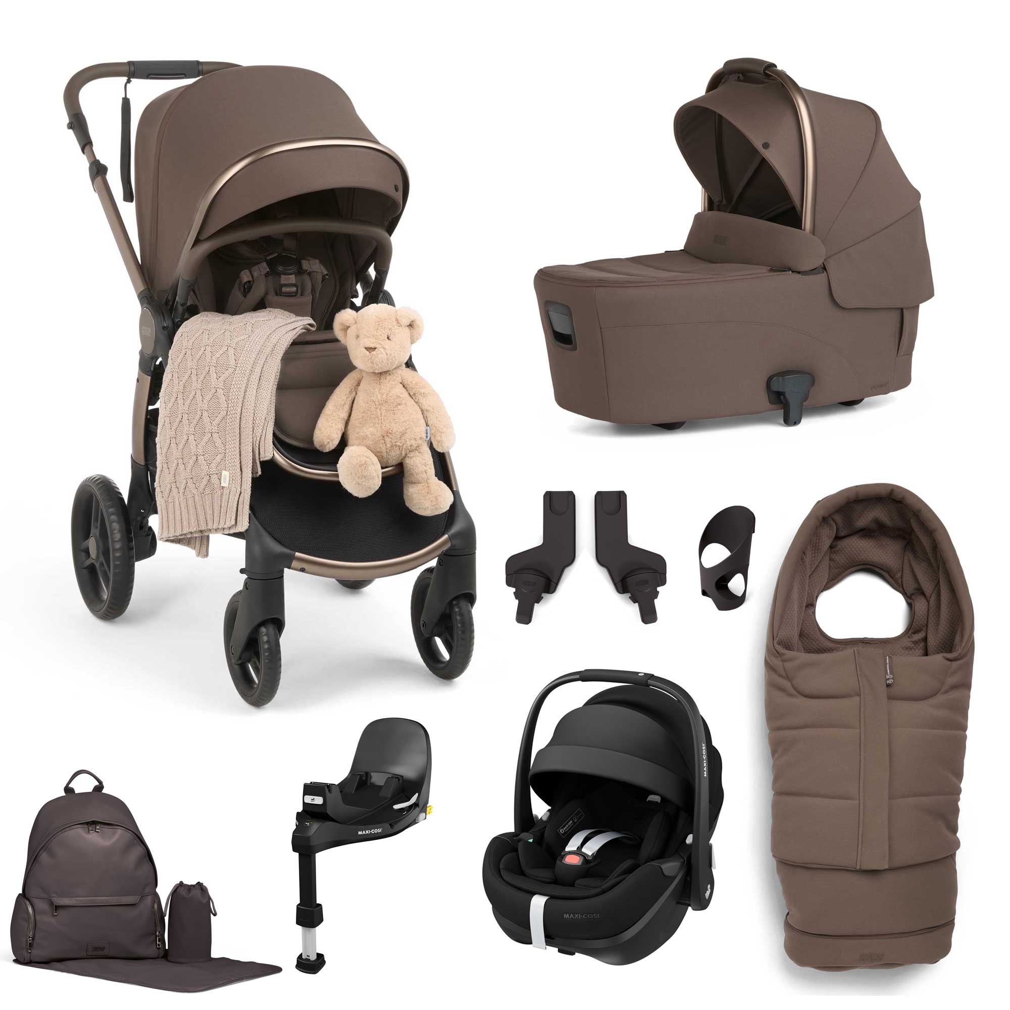 Mamas & Papas travel systems Mamas & Papas Ocarro 2 Complete 8 Piece Maxi-Cosi Bundle in Crema