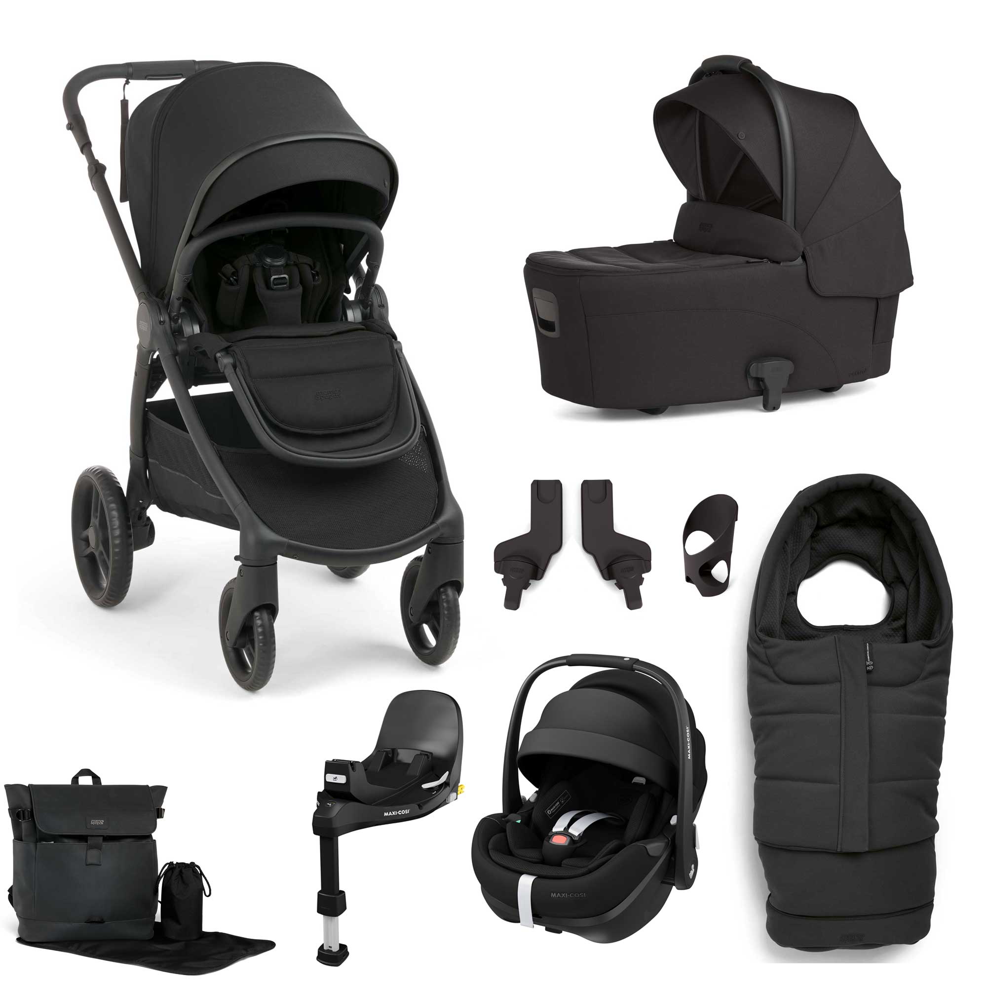 Mamas & Papas travel systems Mamas & Papas Ocarro 2 Complete 8 Piece Maxi-Cosi Bundle in Eclipse