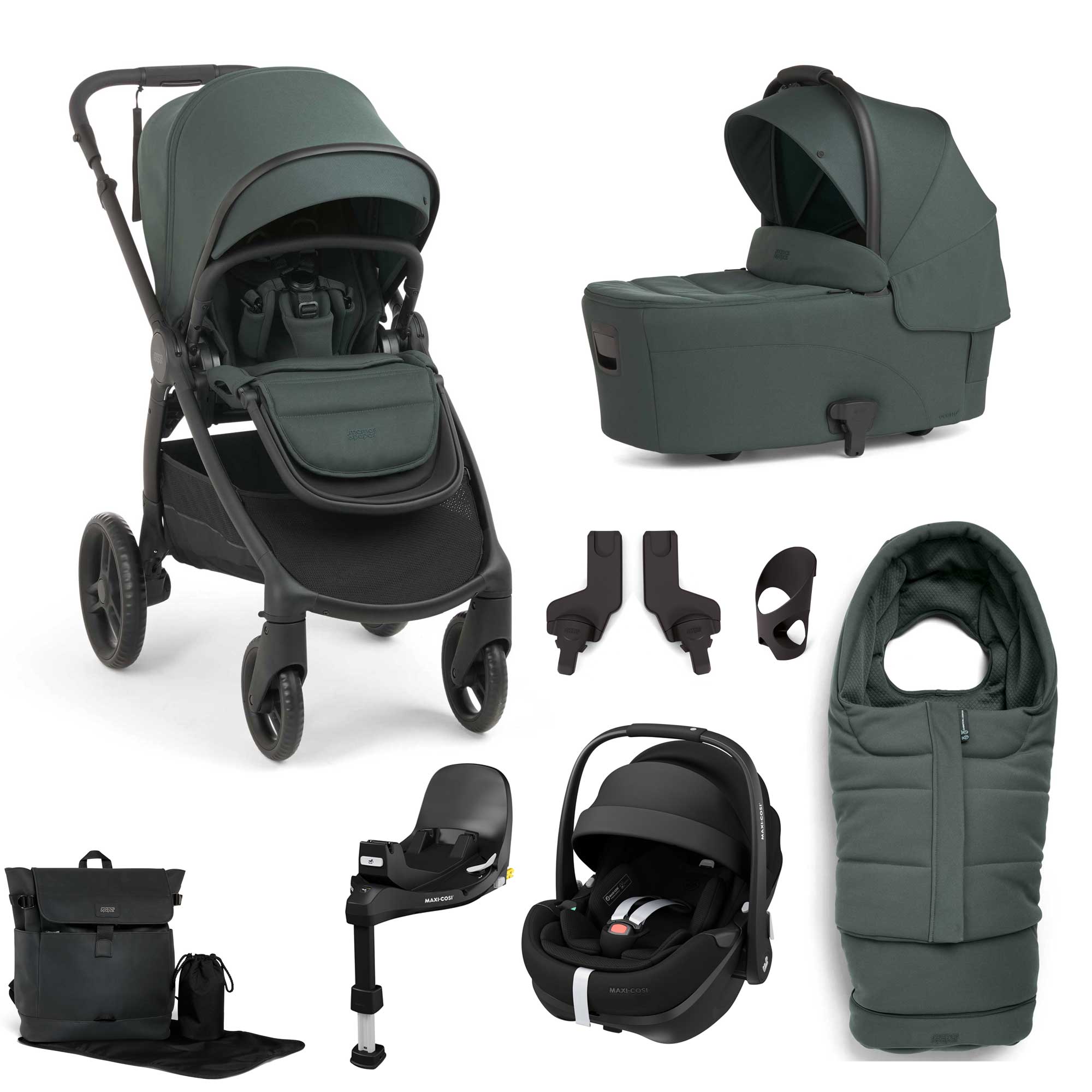 Mamas & Papas travel systems Mamas & Papas Ocarro 2 Complete 8 Piece Maxi-Cosi Bundle in Teal