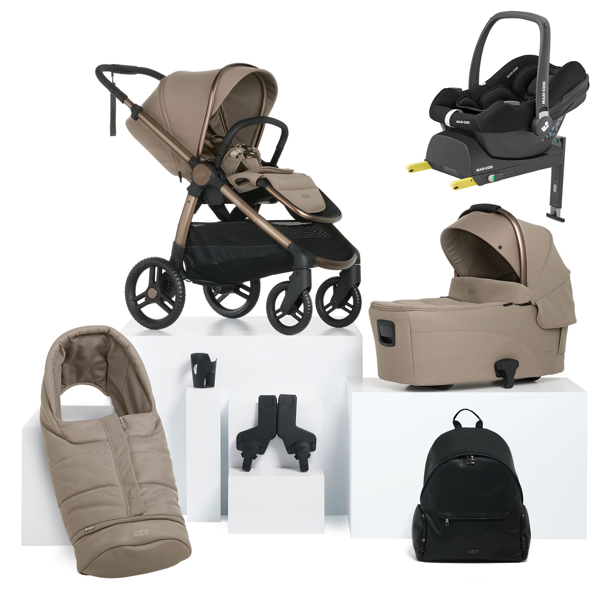 Mamas & Papas travel systems Mamas & Papas Ocarro 2 Complete Cabriofix Travel System in Oatmeal