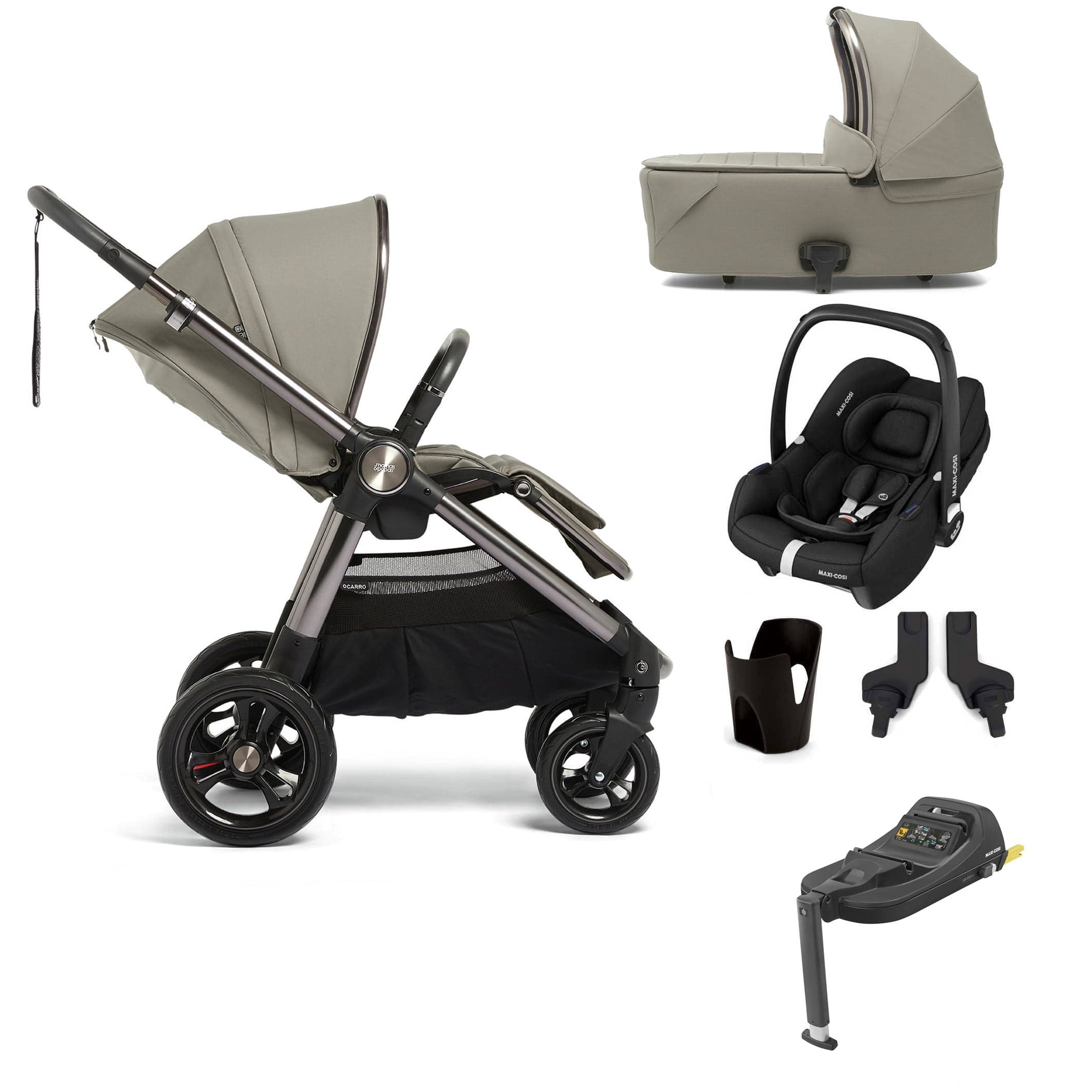 Mamas & Papas travel systems Mamas & Papas Ocarro 6/7-Piece Complete Cabriofix Kit - Everest 18681-EVE-8