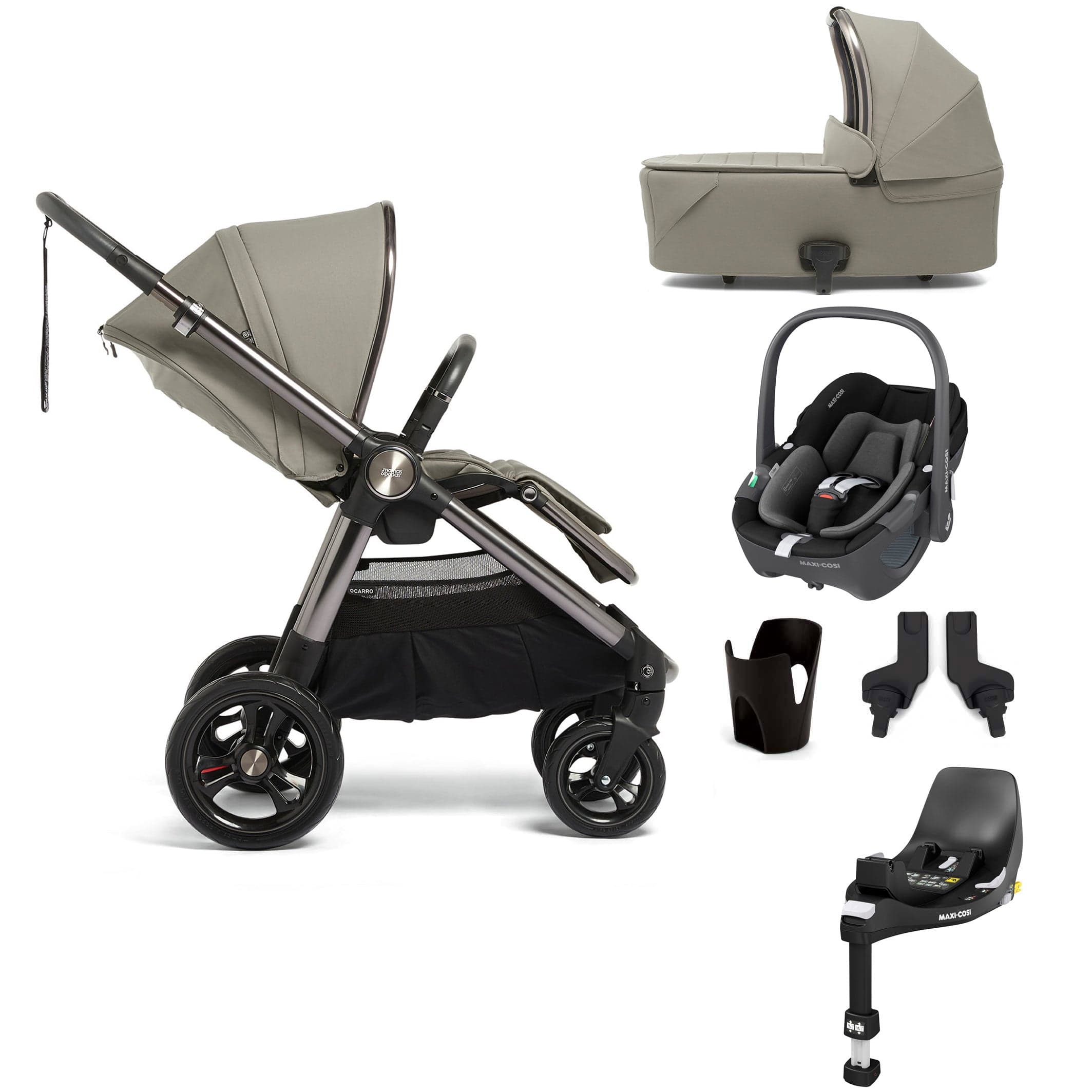 Mamas & Papas travel systems Mamas & Papas Ocarro 6/7-Piece Complete Pebble 360 Kit - Everest 18681-EVE-9