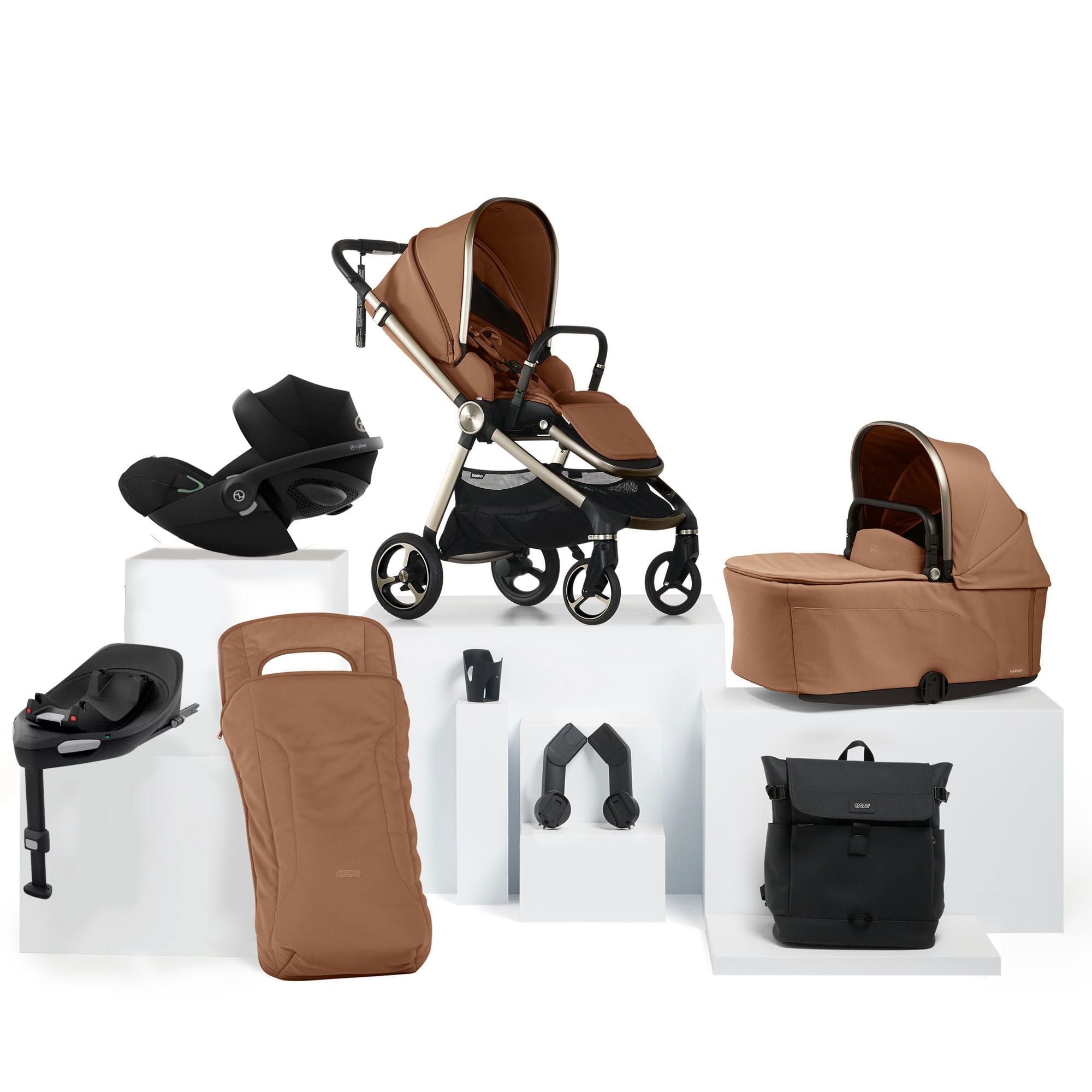Mamas & Papas travel systems Mamas & Papas Vardo Complete Cybex Bundle - Nutmeg 52421NM01-01