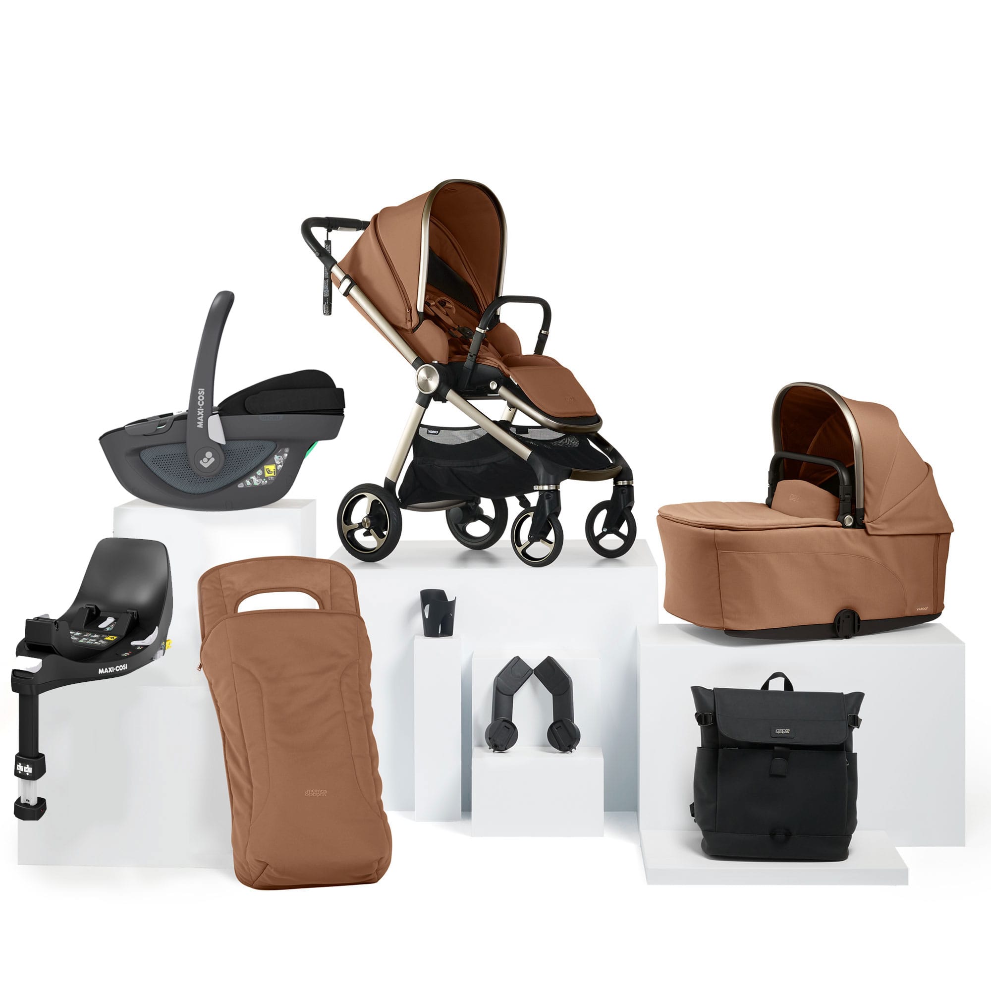 Mamas & Papas travel systems Mamas & Papas Vardo Complete Maxi-Cosi Bundle - Nutmeg 52421NM01-03
