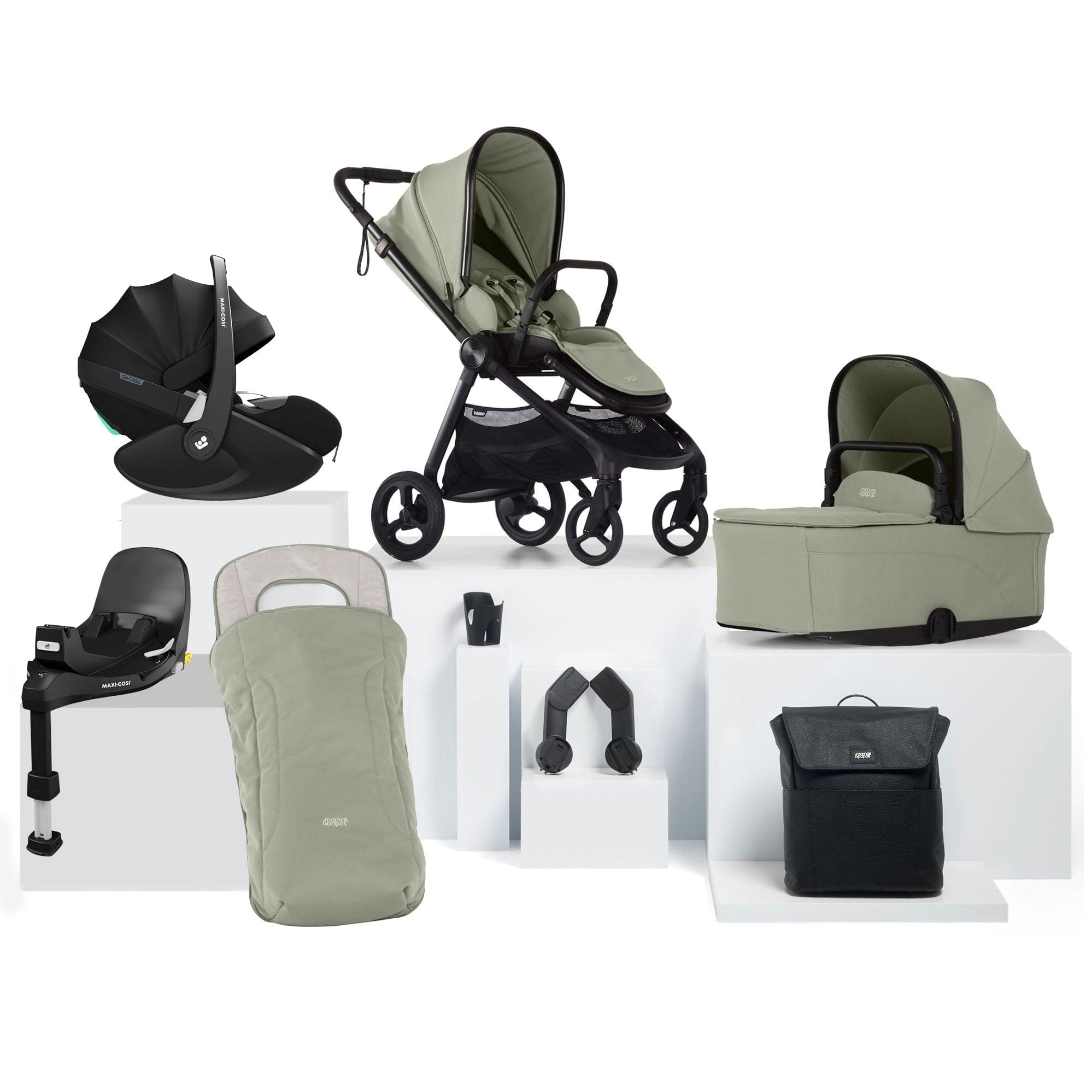 Mamas & Papas travel systems Mamas & Papas Vardo Complete Maxi-Cosi Bundle - Sage 17427-VAR-MAX-PV2