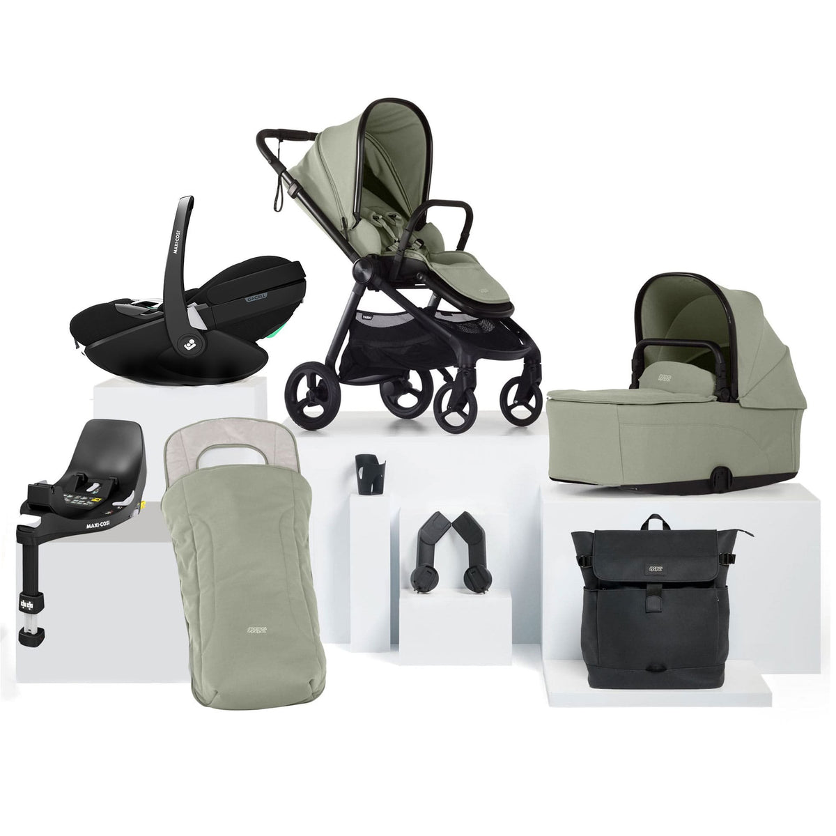 Mamas & Papas travel systems Mamas & Papas Vardo S Complete Maxi-Cosi Bundle - Sage 17427-VAR-MAX-PV2