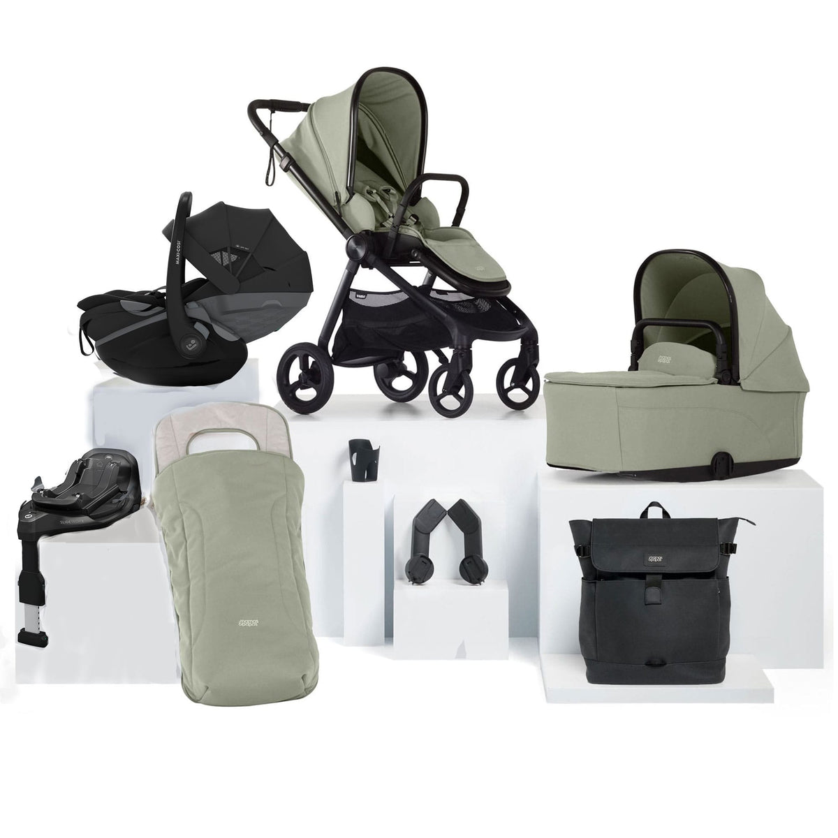 Mamas & Papas travel systems Mamas & Papas Vardo S Complete Maxi-Cosi Bundle - Sage 23599-VAR-MAX-PBS