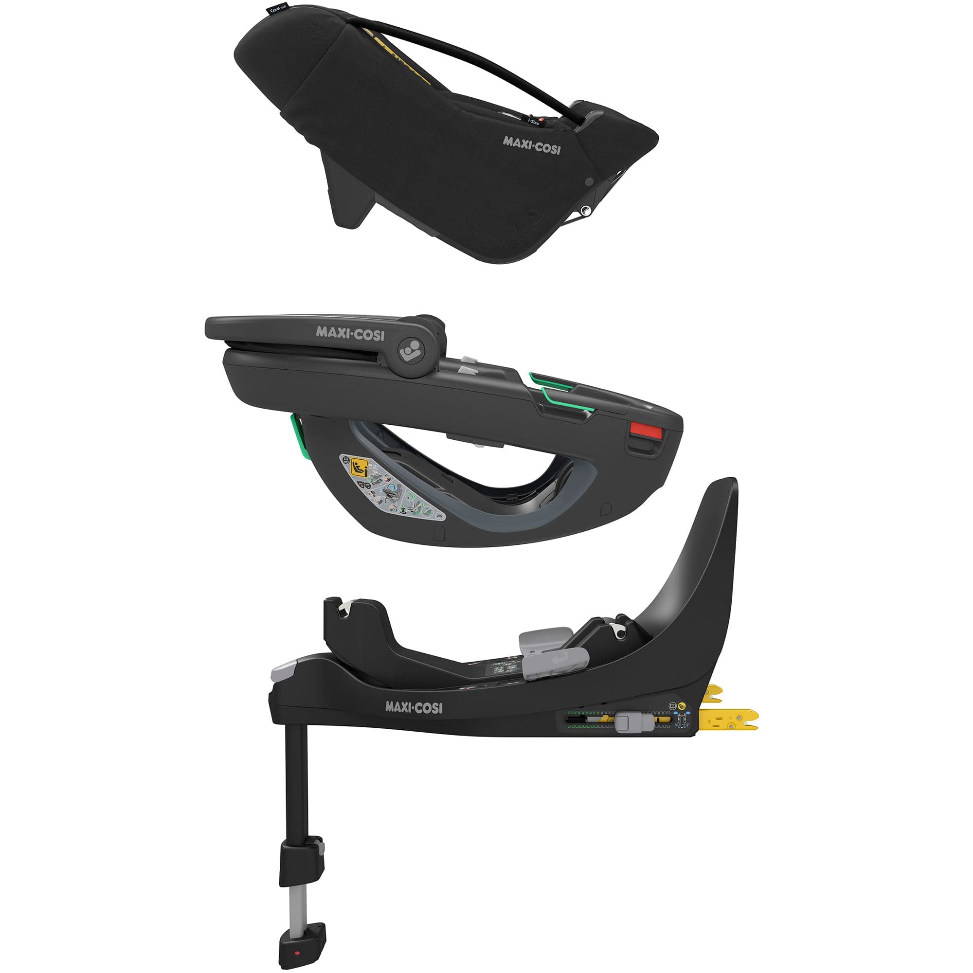 Maxi-Cosi baby car seats Maxi Cosi Coral 360 & Family Fix 360 Base Bundle Essential Black 10715-ESS-BLK
