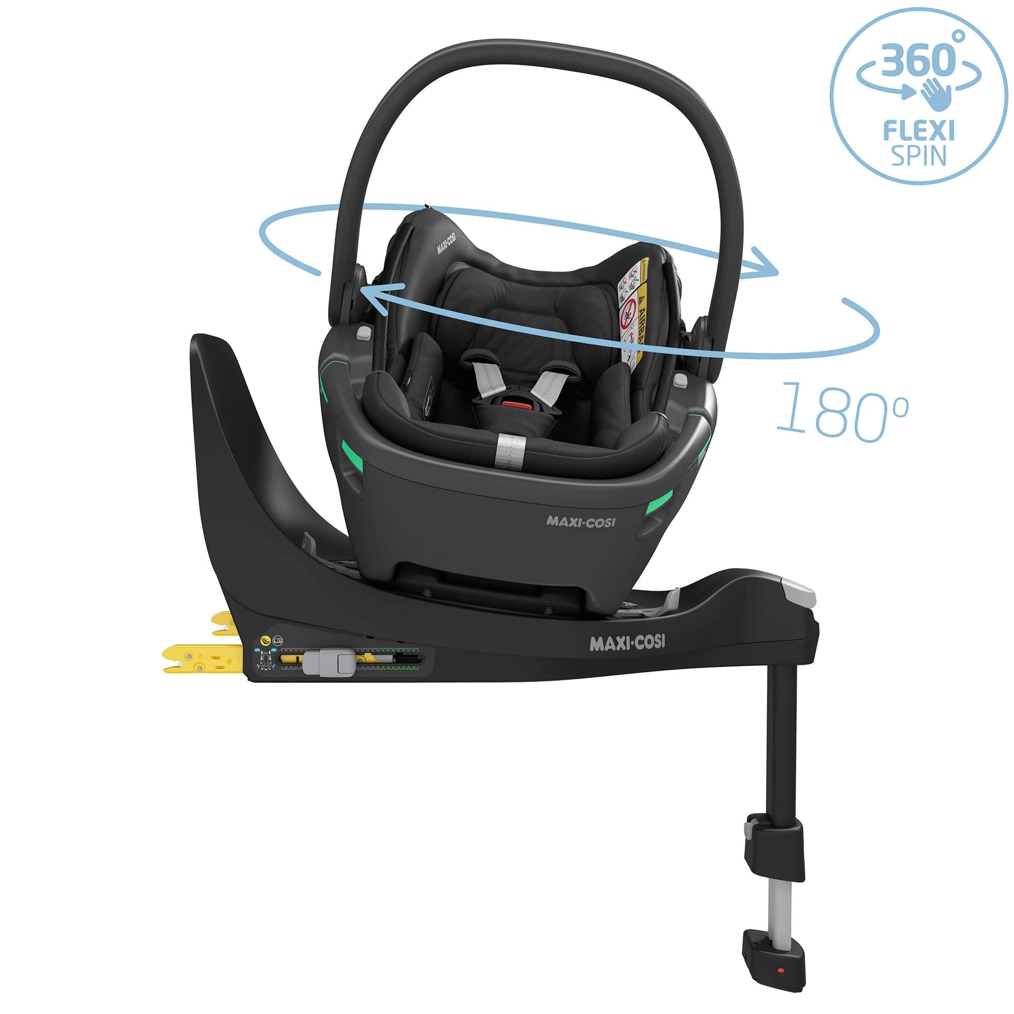 Maxi-Cosi baby car seats Maxi Cosi Coral 360 & Family Fix 360 Base Bundle Essential Black 10715-ESS-BLK