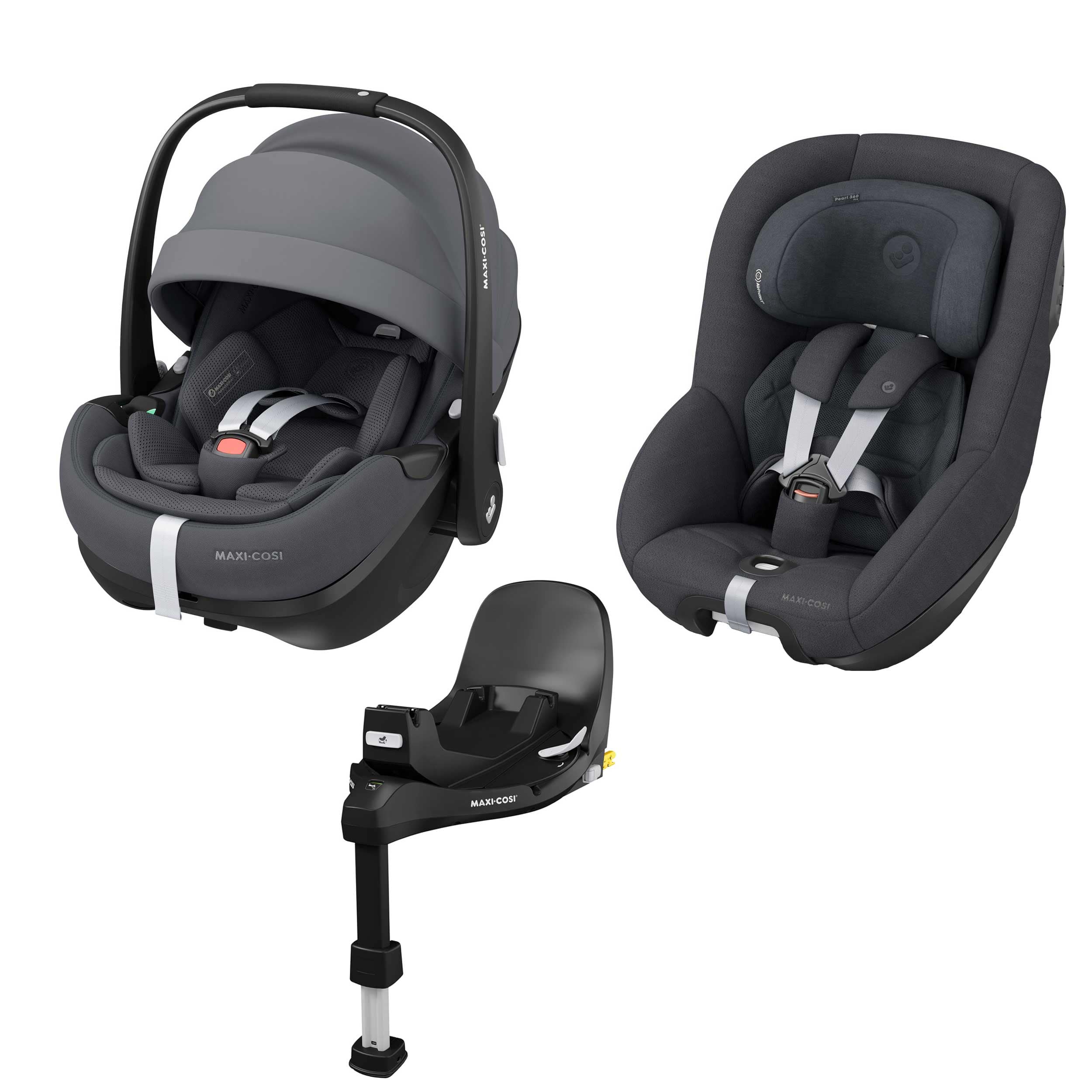 Maxi-Cosi baby car seats Maxi-Cosi 360 Pro 2 Family Bundle - Twillic Graphite KF59200000