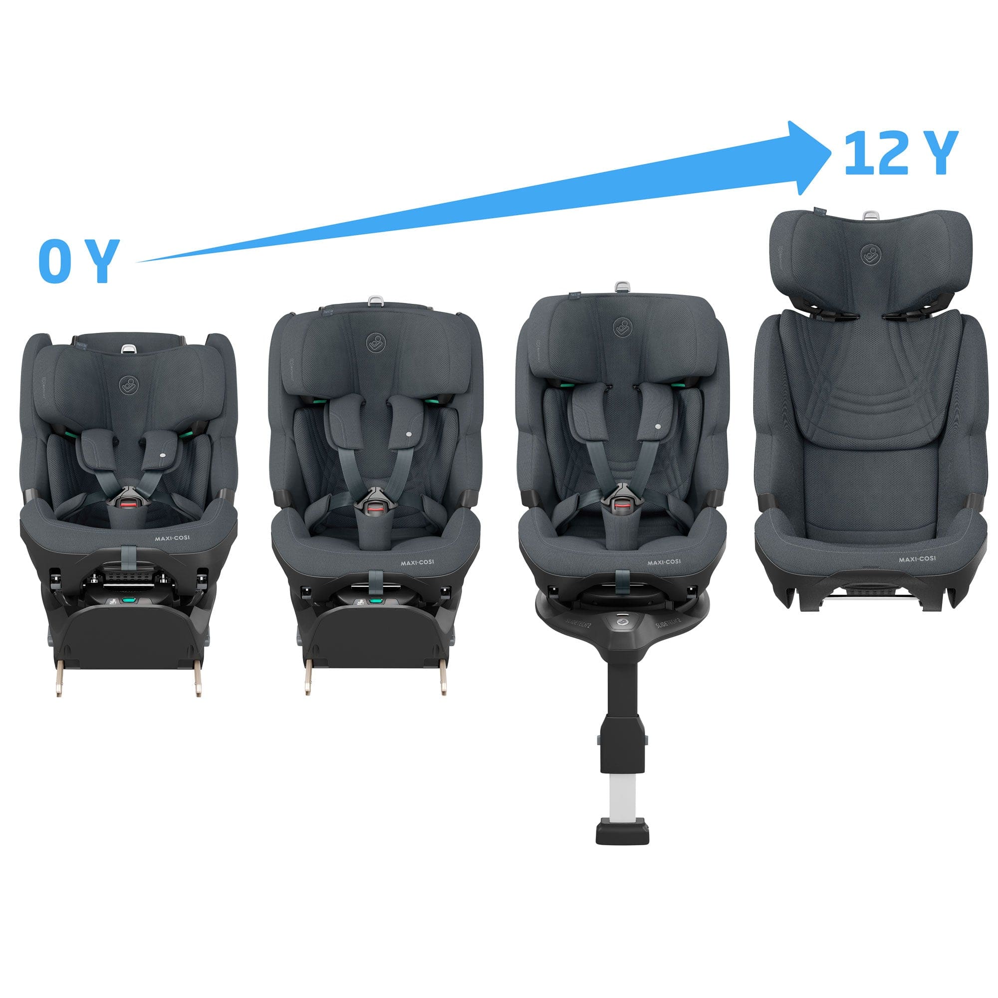 Maxi-Cosi baby car seats Maxi-Cosi Coral Slide Pro, Pearl XL Slide Pro & Base Bundle - Moon Graphite KF10000211