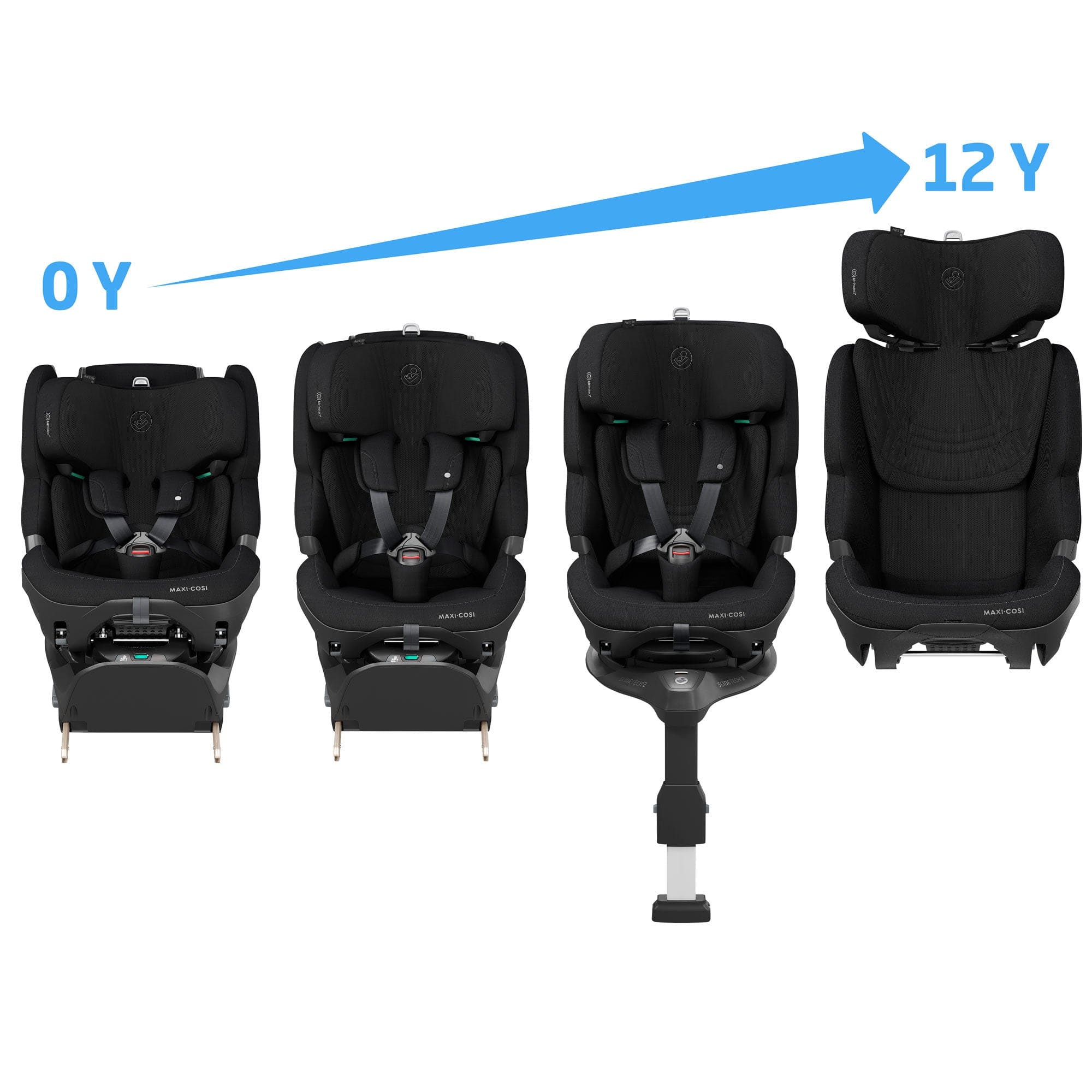 Maxi-Cosi baby car seats Maxi-Cosi Coral Slide Pro, Pearl XL Slide Pro & Base Bundle - Onyx Black KF10000150