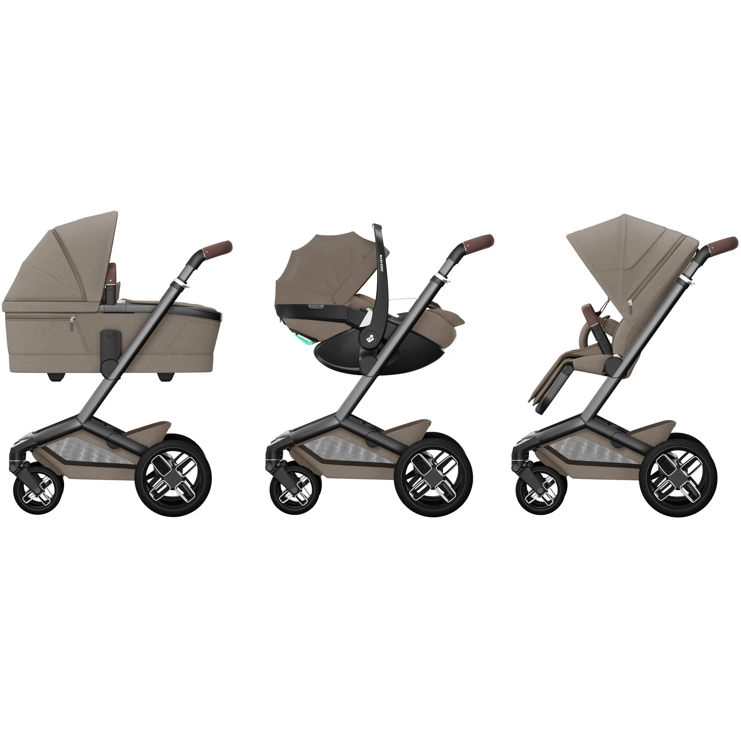 Maxi-Cosi baby prams Maxi-Cosi FAME 9 Piece Emerald 360 pro 2 Bundle in Twillic Truffle (Black Wheels) KF10000129