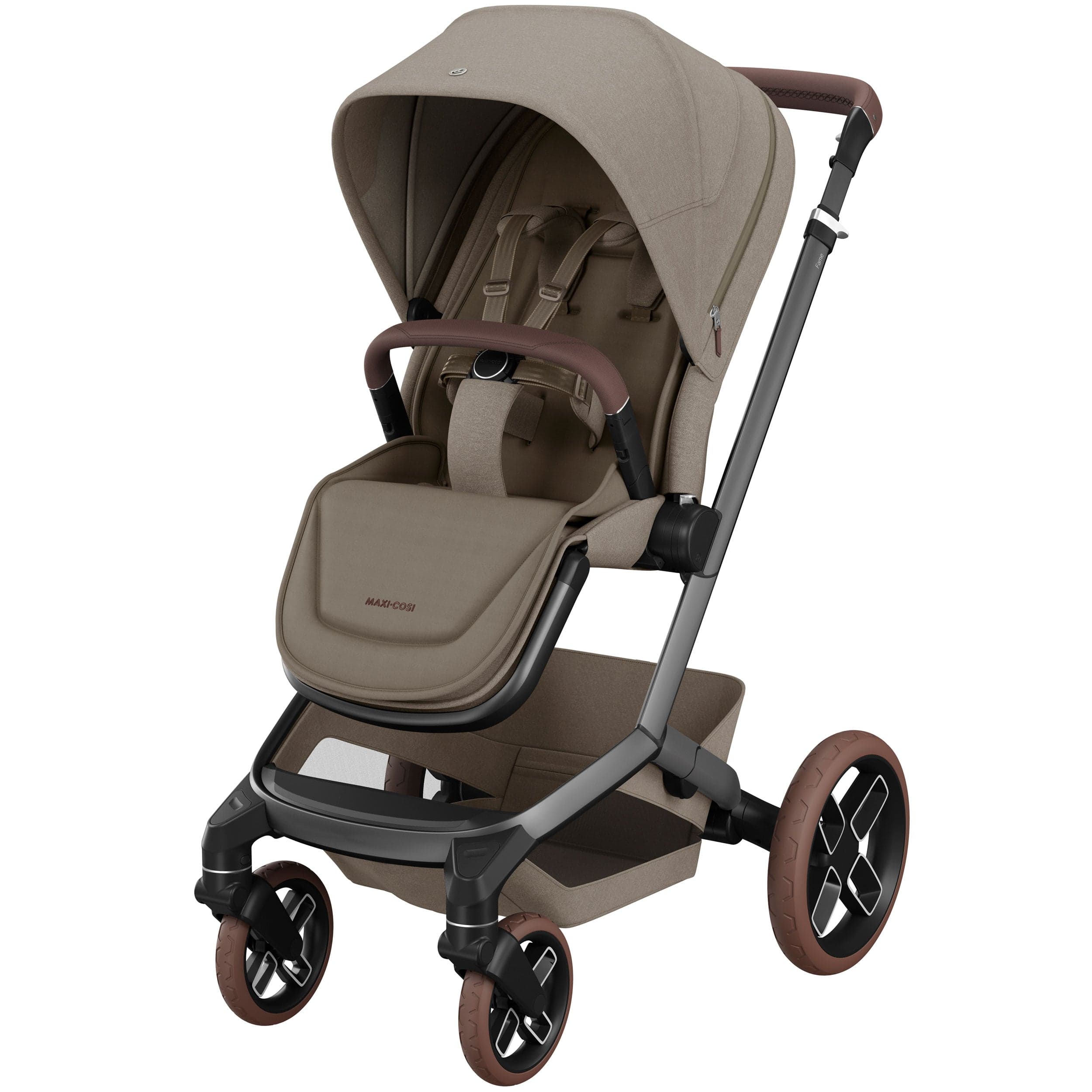 Maxi-Cosi baby prams Maxi-Cosi FAME 9 Piece Emerald 360 Pro 2 Bundle in Twillic Truffle (Brown Wheels) KF10000130