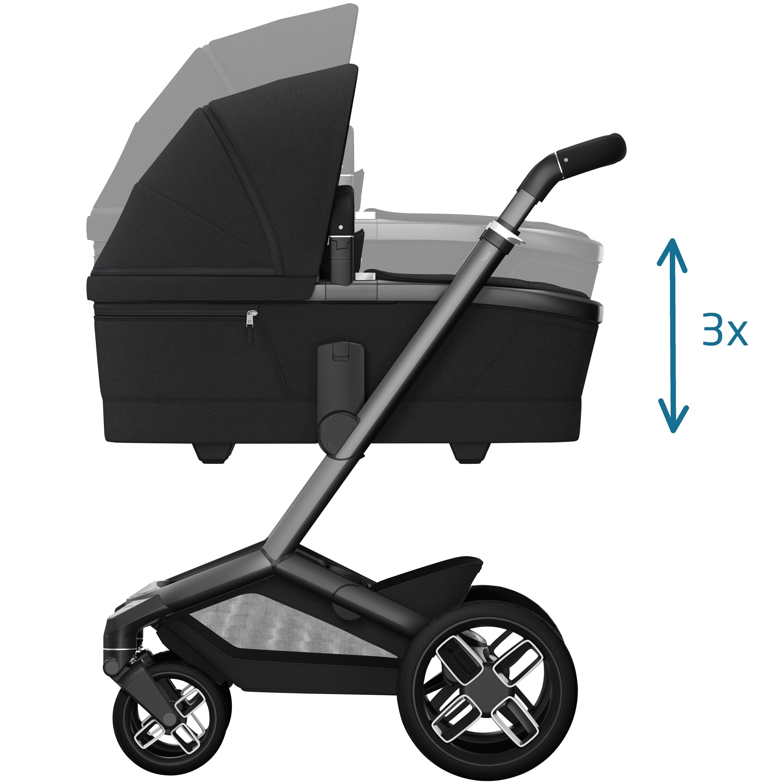 Maxi-Cosi baby prams Maxi-Cosi FAME Pram with Carrycot in Twillic Black KF10000102
