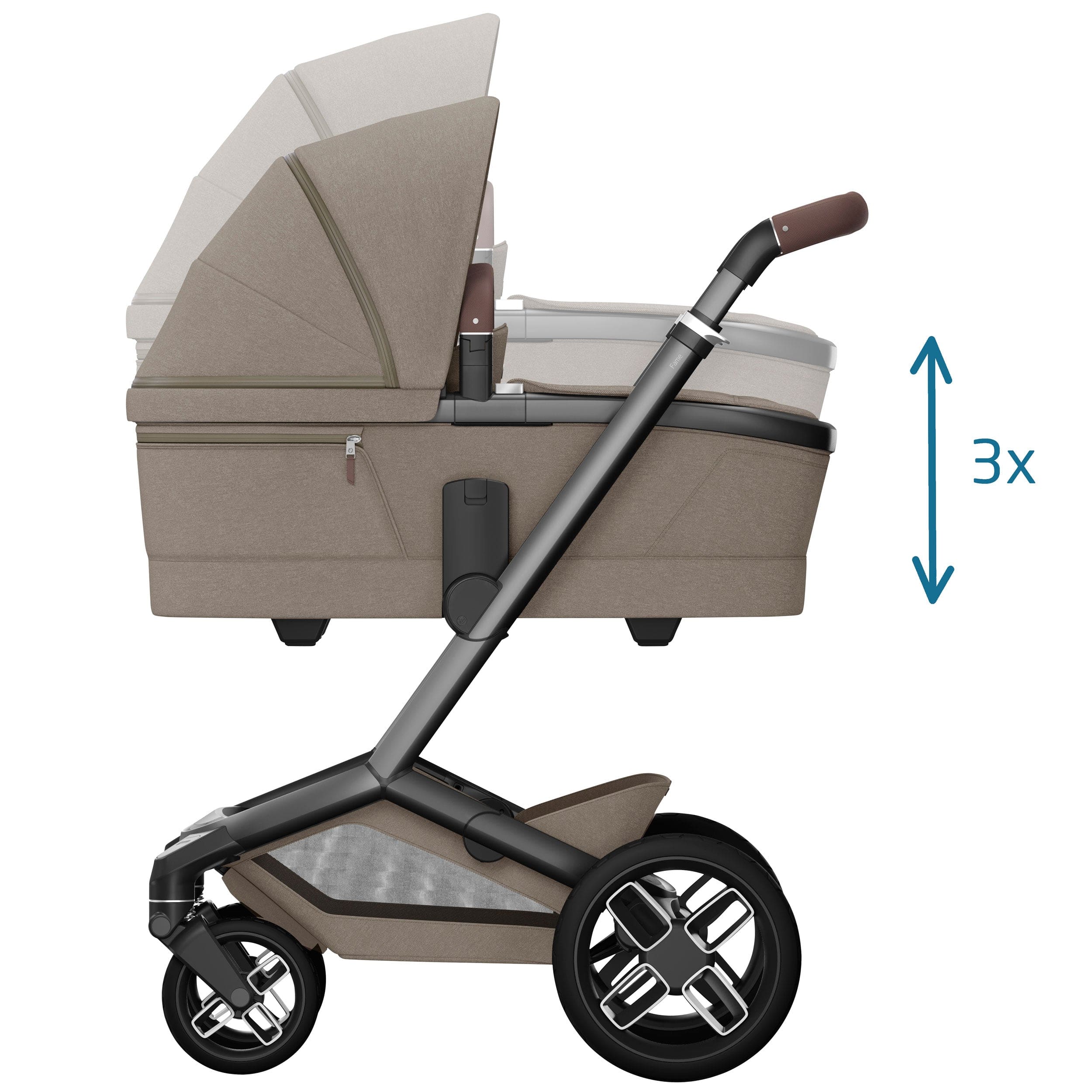 Maxi-Cosi baby prams Maxi-Cosi FAME Pram with Carrycot in Twillic Truffle (Black Wheels) KF10000104