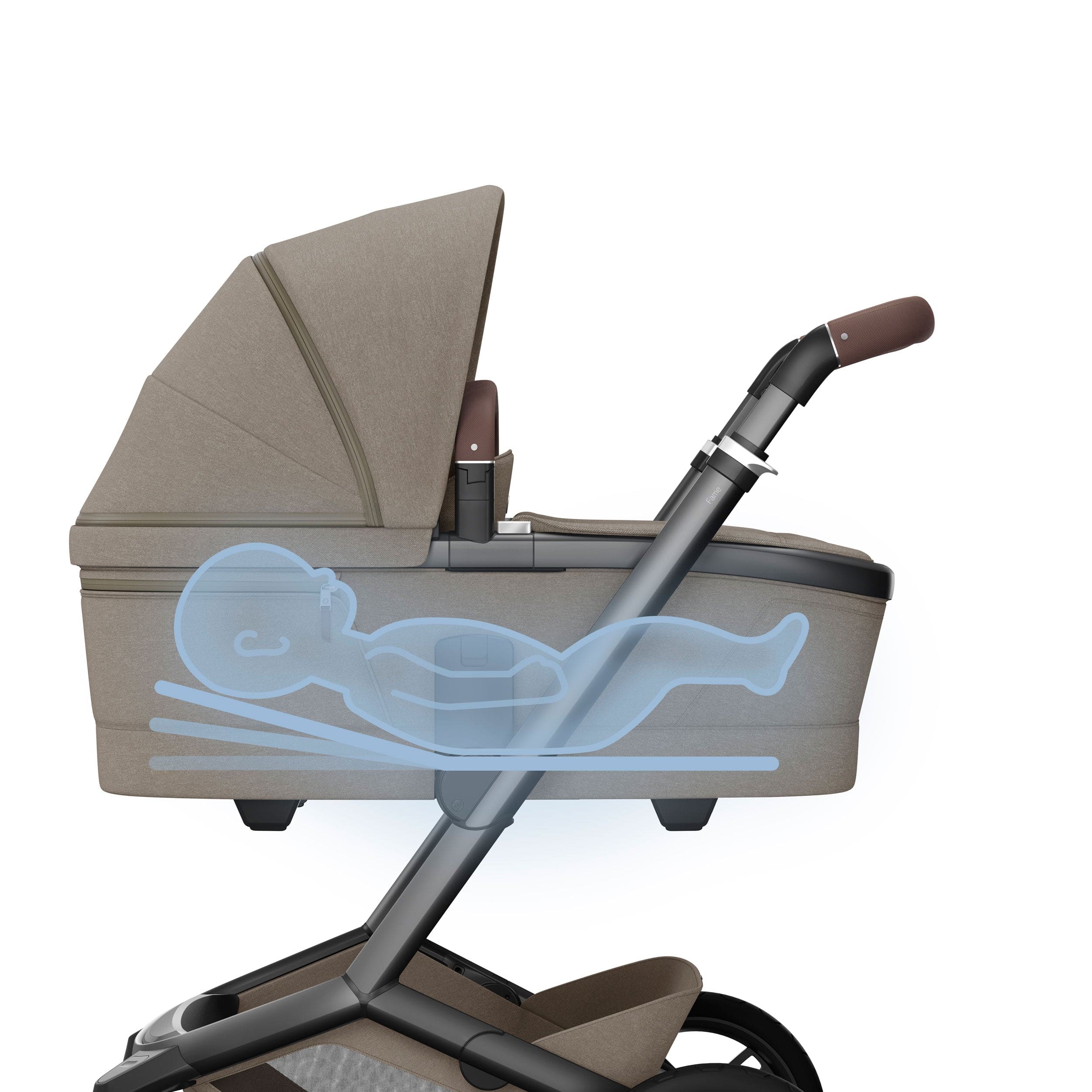 Maxi-Cosi baby prams Maxi-Cosi FAME Pram with Carrycot in Twillic Truffle (Black Wheels) KF10000104