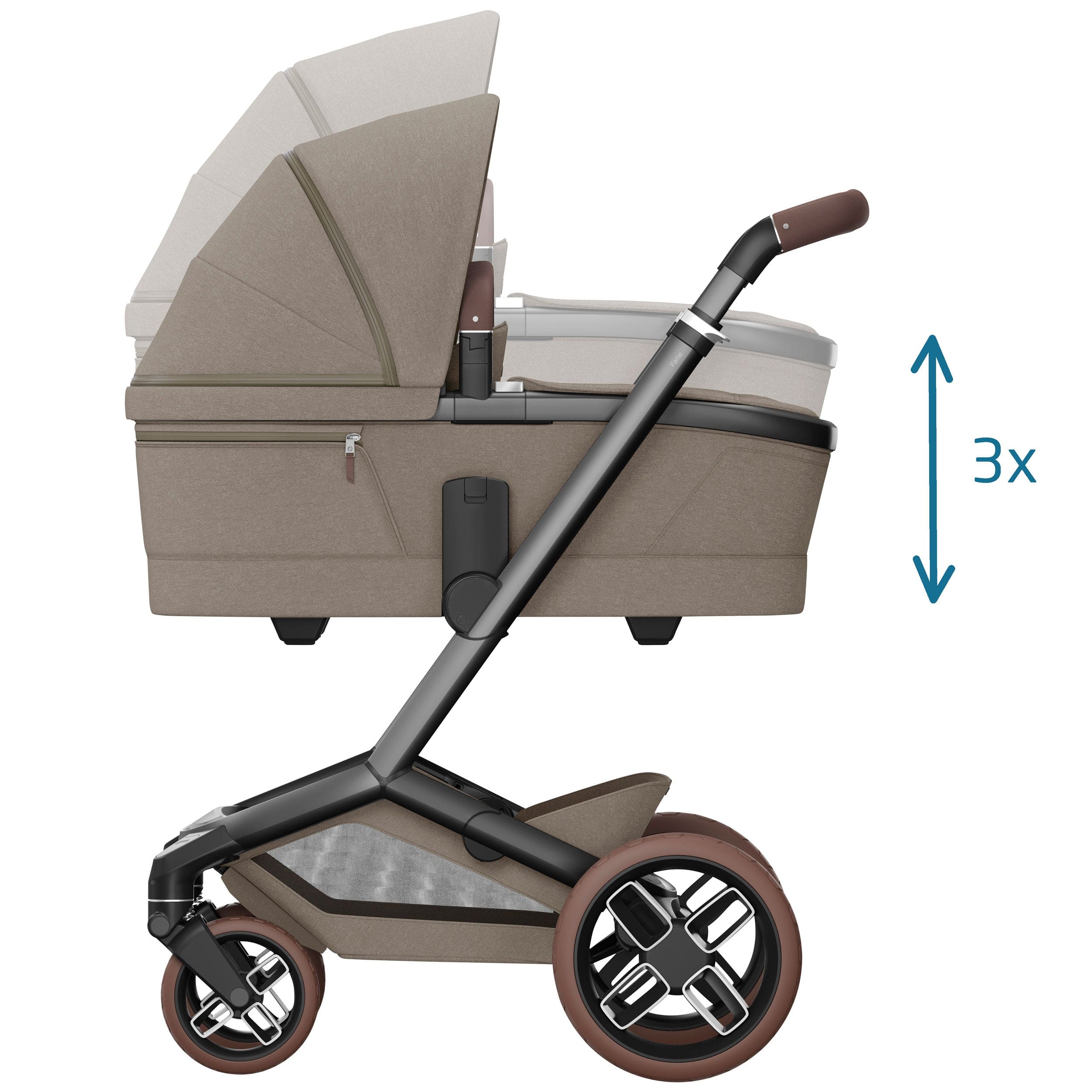 Maxi-Cosi baby prams Maxi-Cosi FAME Pram with Carrycot in Twillic Truffle (Brown Wheels) KF10000105