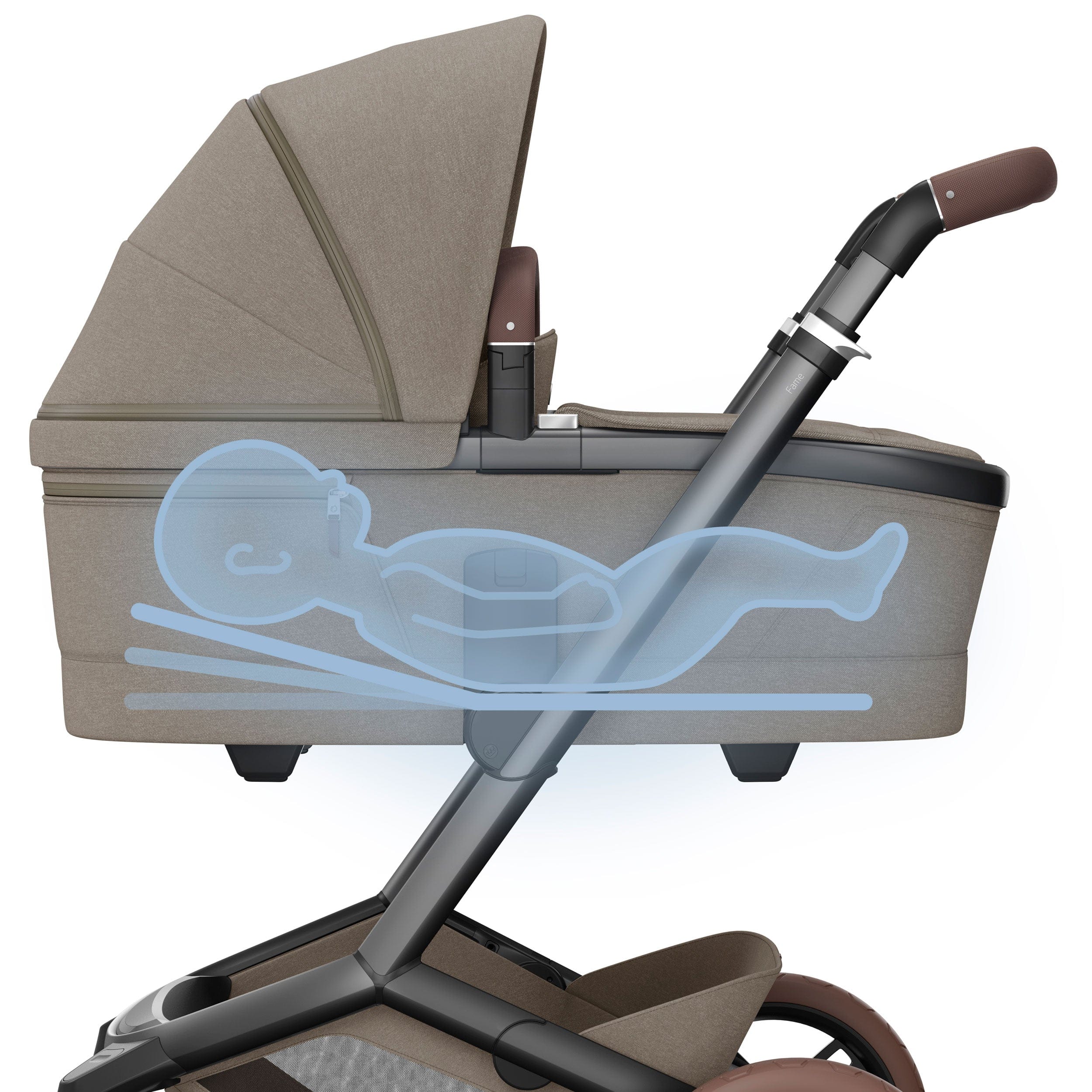 Maxi-Cosi baby prams Maxi-Cosi FAME Pram with Carrycot in Twillic Truffle (Brown Wheels) KF10000105