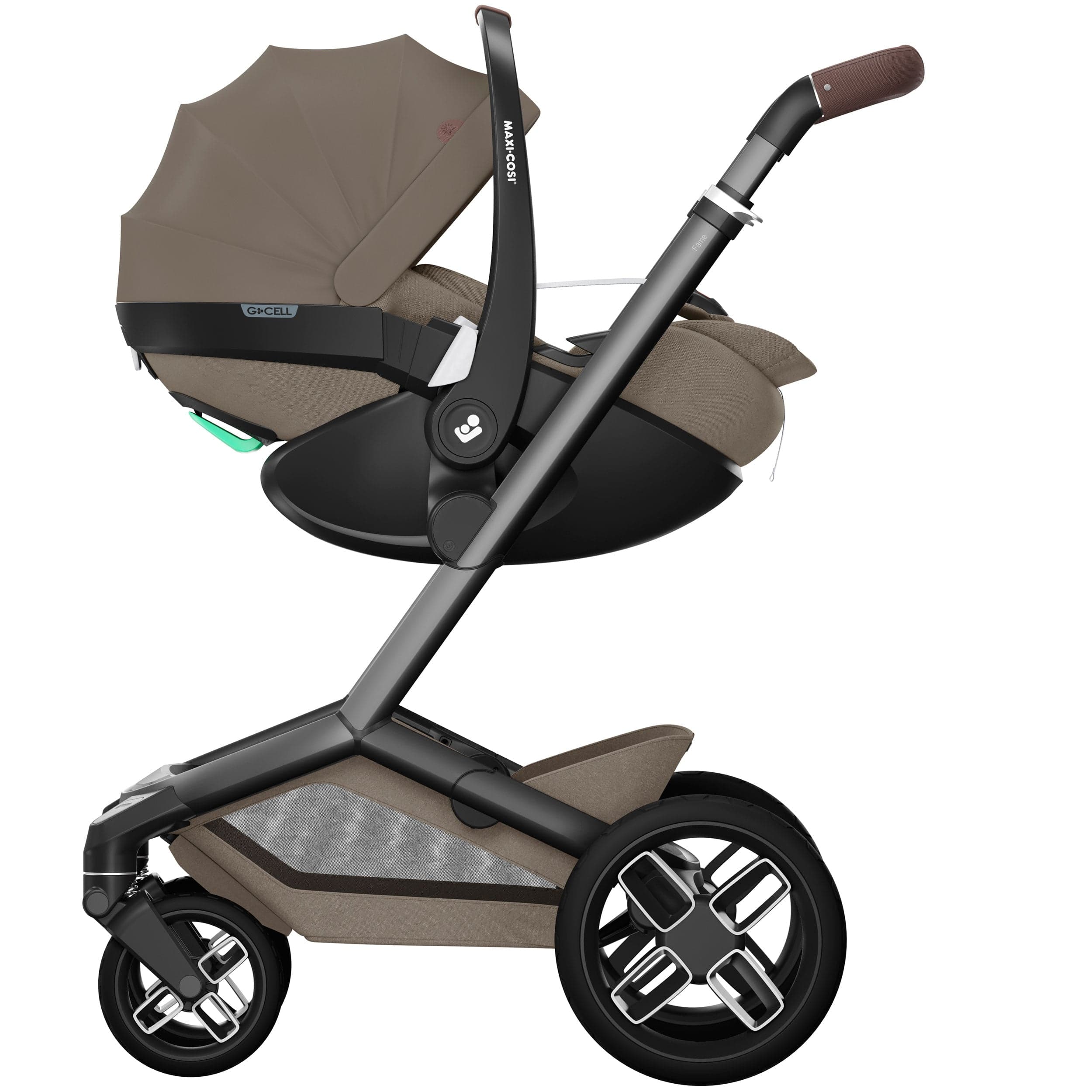 Maxi-Cosi travel systems Maxi-Cosi FAME 9 Piece Complete Travel System in Twillic Truffle (Black Wheels) KF64300000