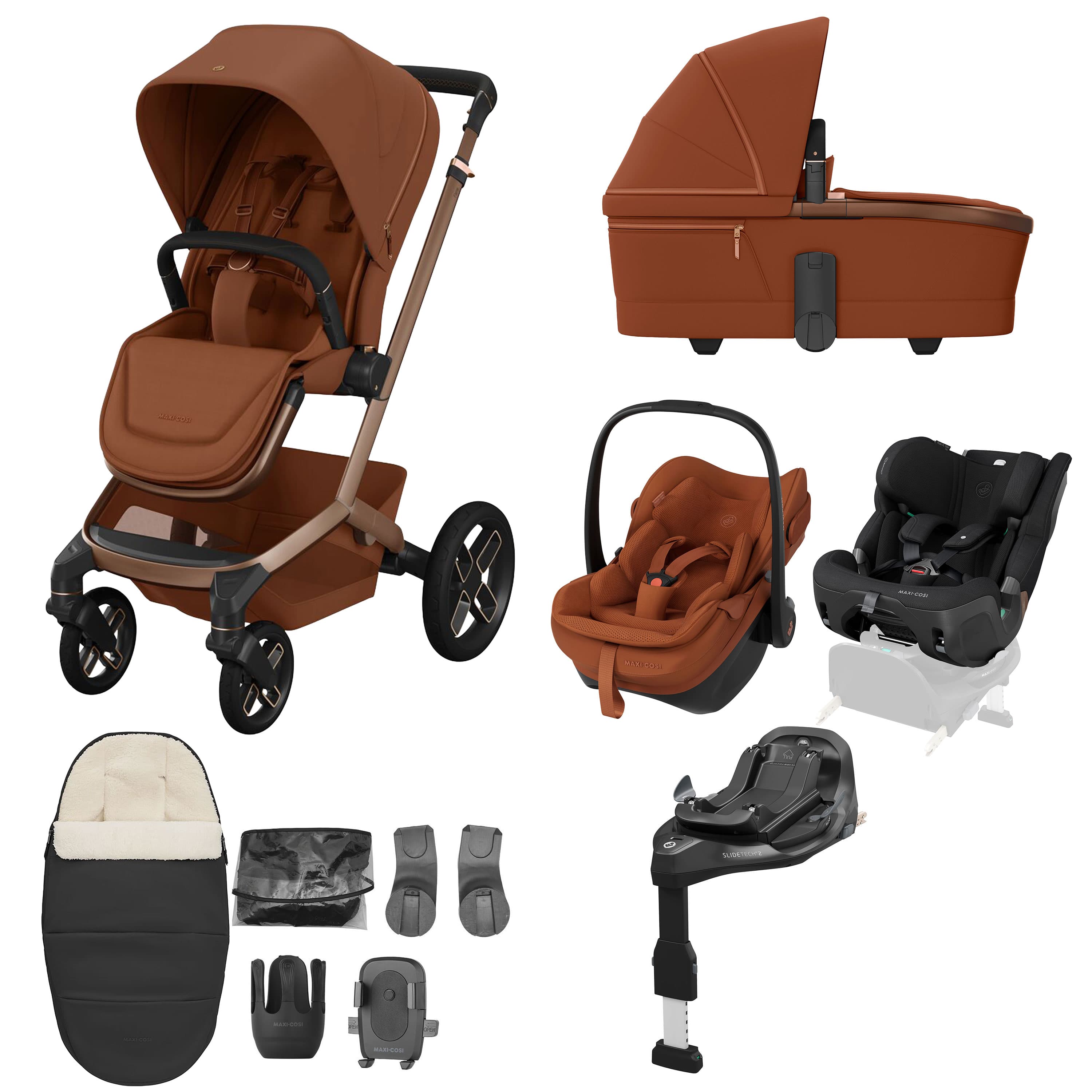 Maxi-Cosi travel systems Maxi-Cosi Fame 10 Piece Premium Family XL Bundle - Copper Terra KF10000240