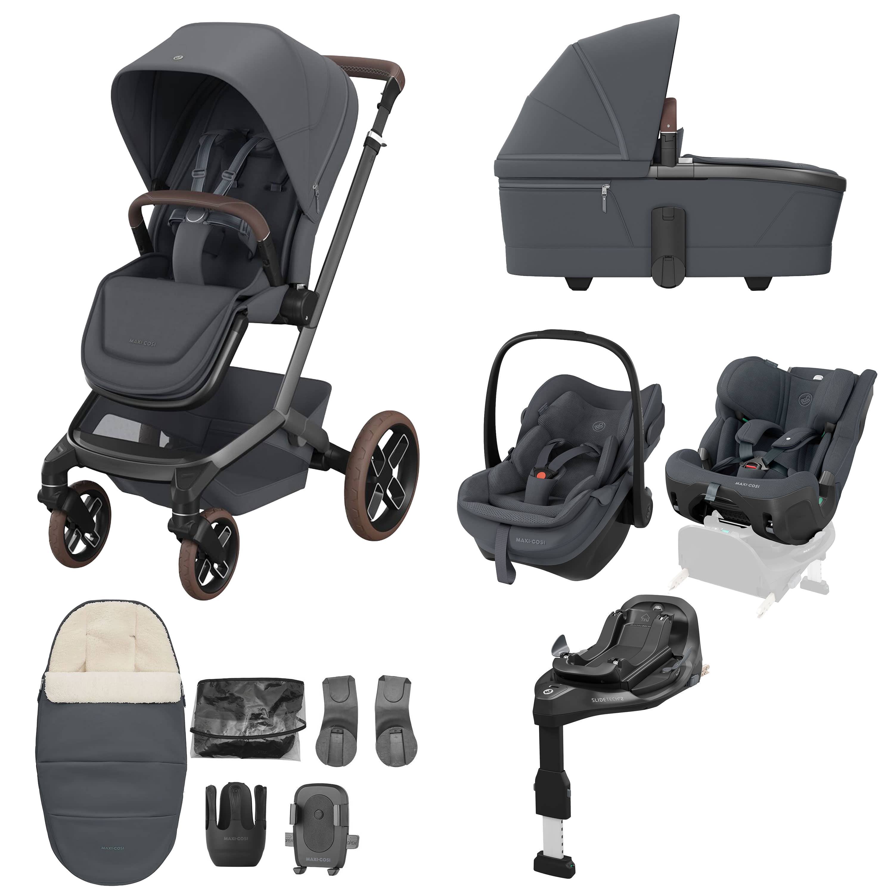 Maxi-Cosi travel systems Maxi-Cosi Fame 10 Piece Premium Family XL Bundle - Moon Graphite KF10000238