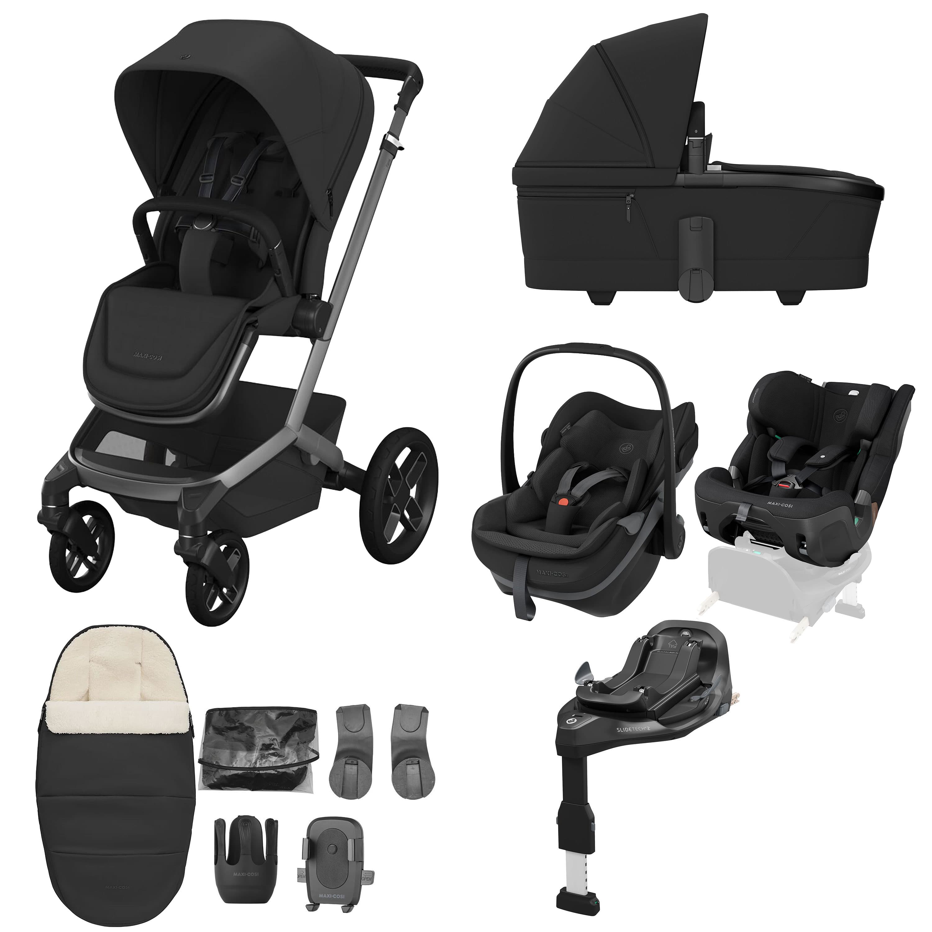 Maxi-Cosi travel systems Maxi-Cosi Fame 10 Piece Premium Family XL Bundle - Onyx Black KF10000237