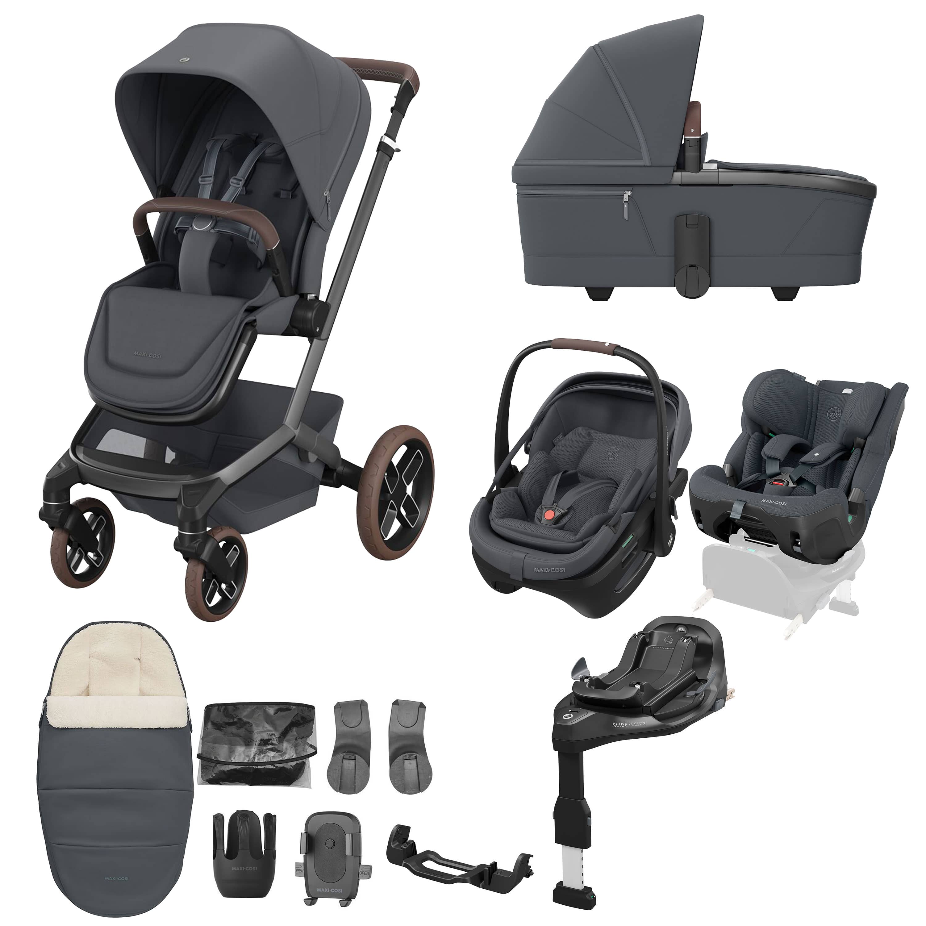 Maxi-Cosi travel systems Maxi-Cosi Fame 10 Piece Ultimate Family XL Bundle - Moon Graphite KF10000245
