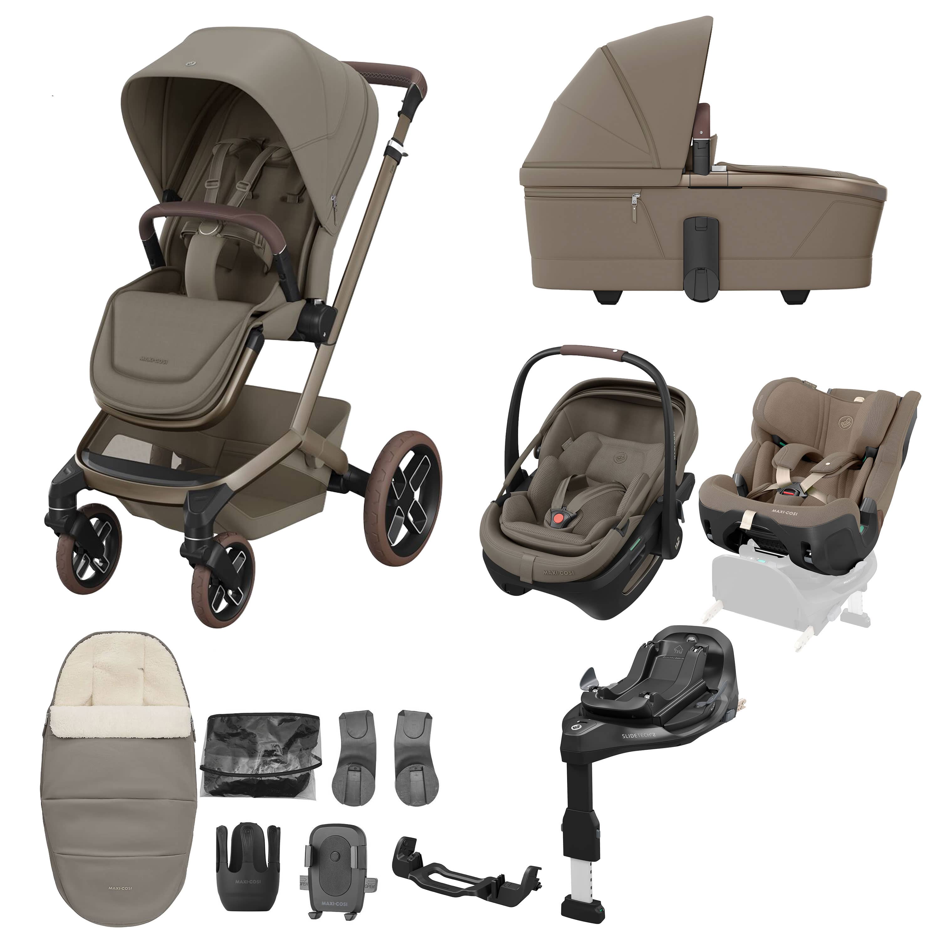 Maxi-Cosi travel systems Maxi-Cosi Fame 10 Piece Ultimate Family XL Bundle - Oak Truffle KF10000248
