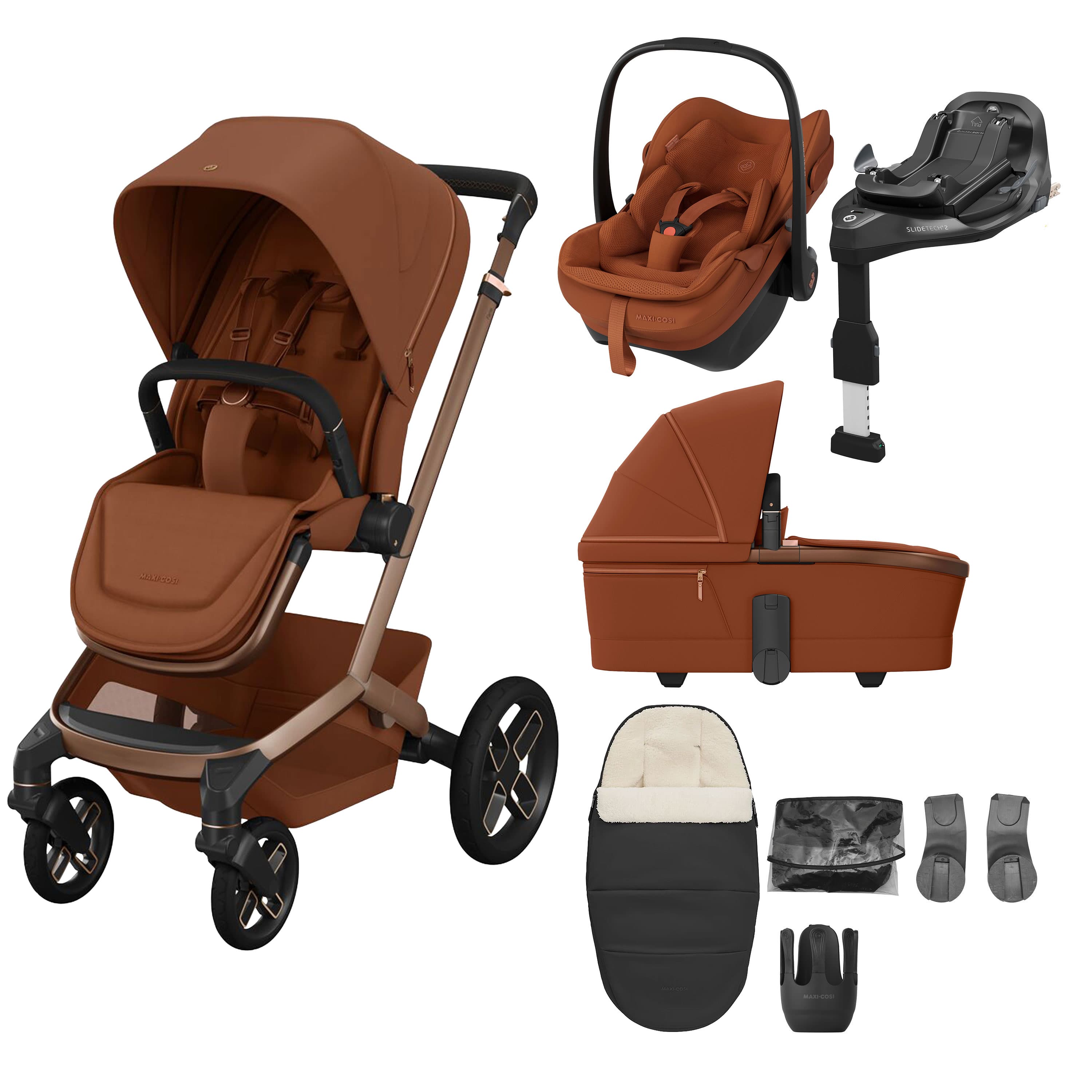 Maxi-Cosi travel systems Maxi-Cosi Fame 8 Piece Premium Bundle - Copper Terra KF10000236