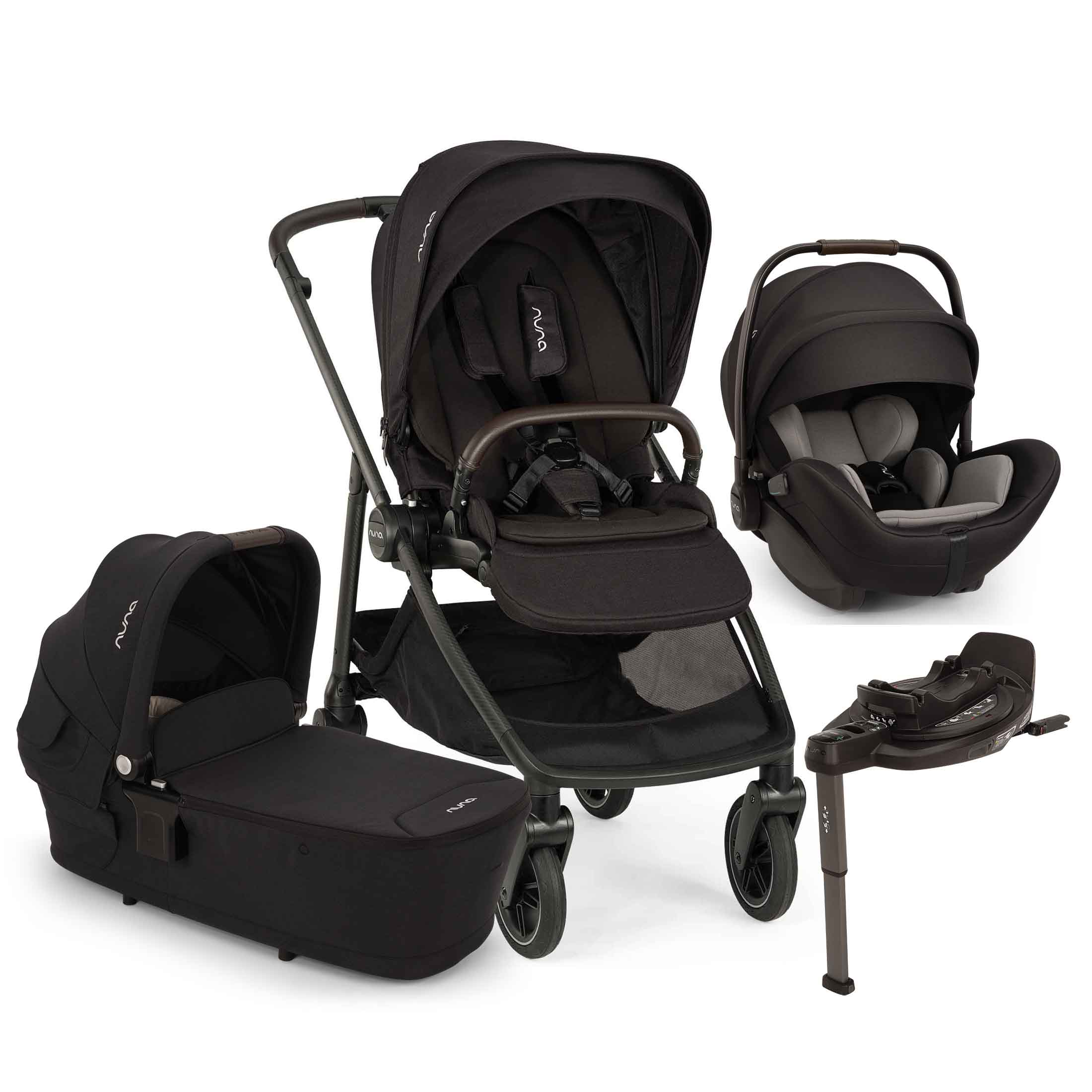 Nuna travel systems Nuna SWIV & ARRA Flex & BASE Curv Bundle - Caviar Z2BJSWIV1004UK