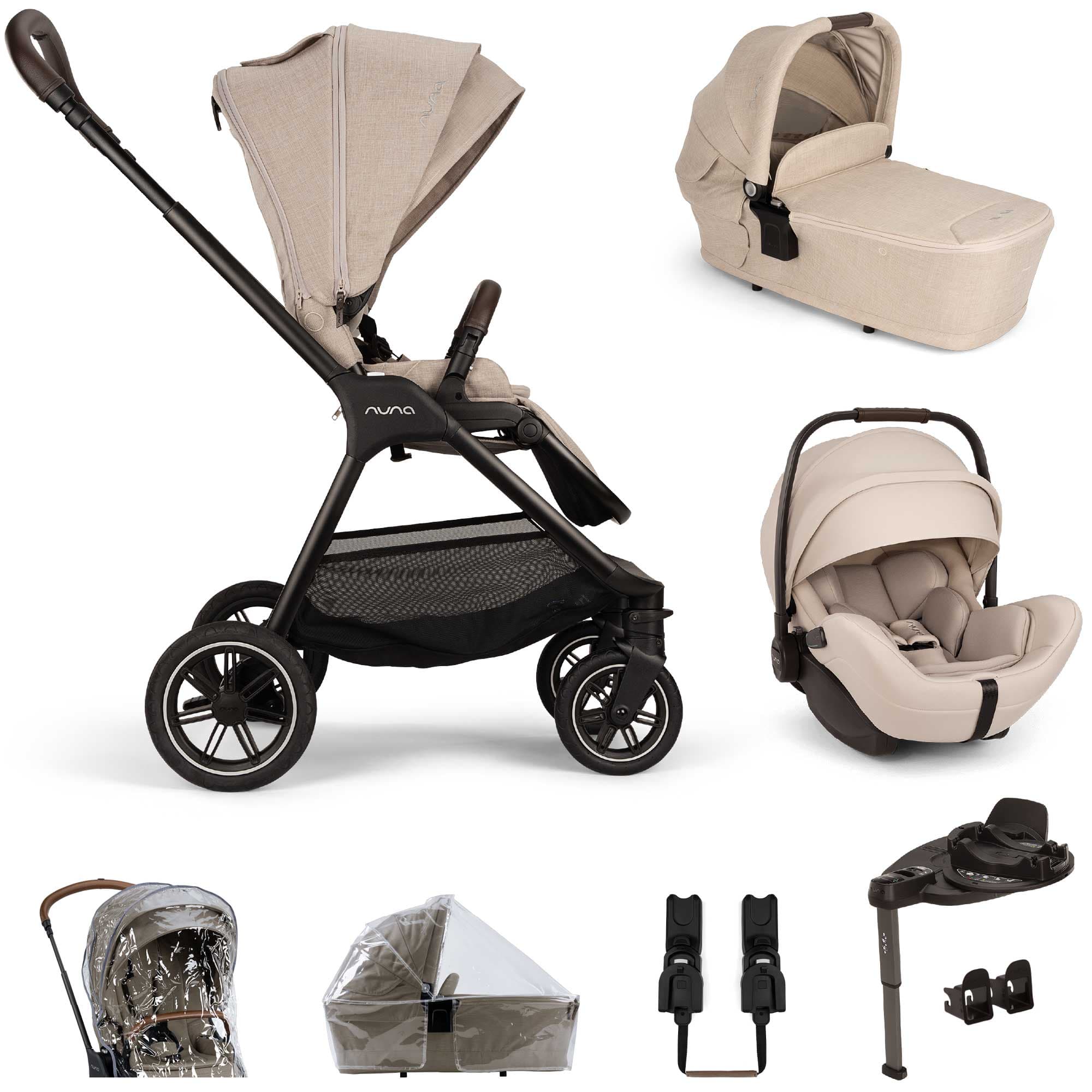 Nuna travel systems Nuna TRIV Next & ARRA Flex & BASE Curv Bundle - Biscotti Z2BNTRIV1041UK