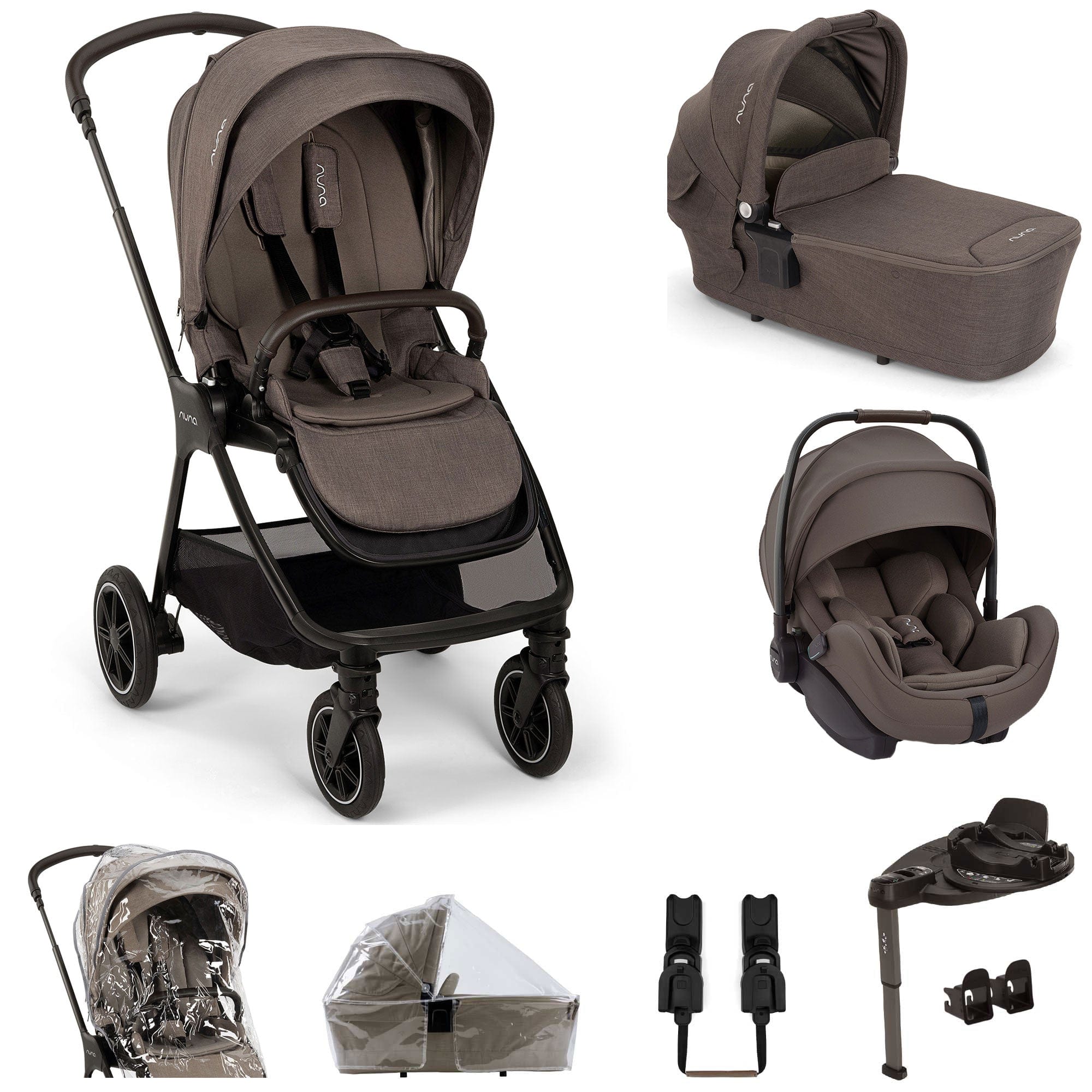 Nuna travel systems Nuna TRIV Next & ARRA Flex & BASE Curv Bundle - Chestnut