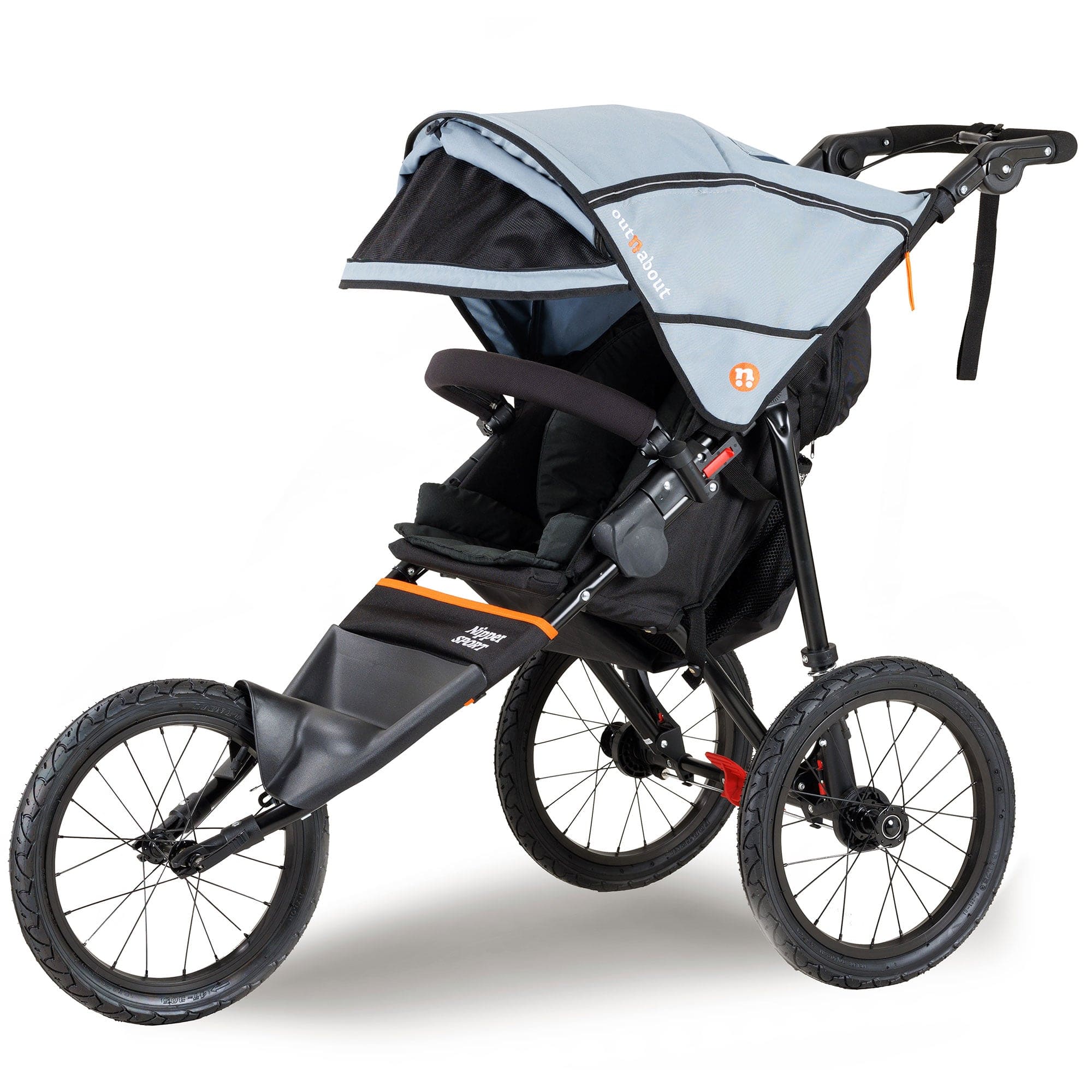 Out n About 3 wheel pushchairs Out n About Nipper Sport V5 - Rock Salt Grey NIPSP-01GRYv5