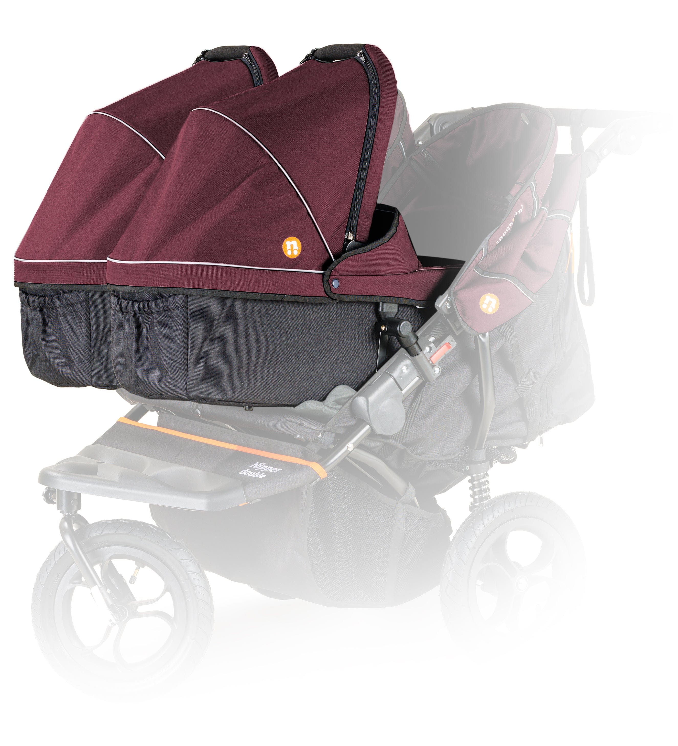 Out n About 3 Wheeler Pushchair Bundles Out n About Nipper Double Twin Essentials Kit in Brambleberry Red 15717-DTW-ESS-RED
