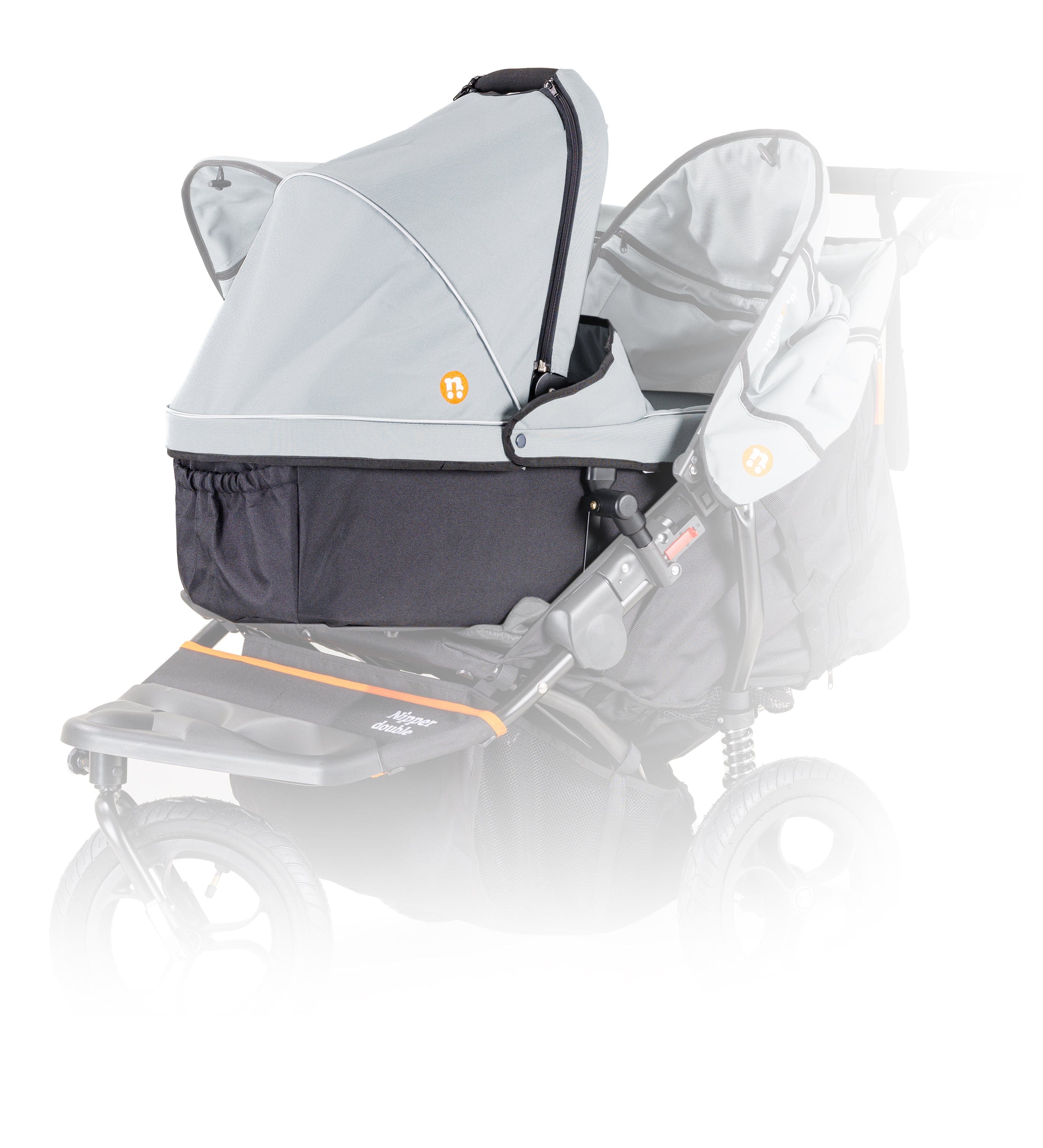 Out n About 3 Wheeler Pushchair Bundles Out n About Nipper Double Duo Starter Kit in Rock Salt Grey 15750-DTN-STA-RSG