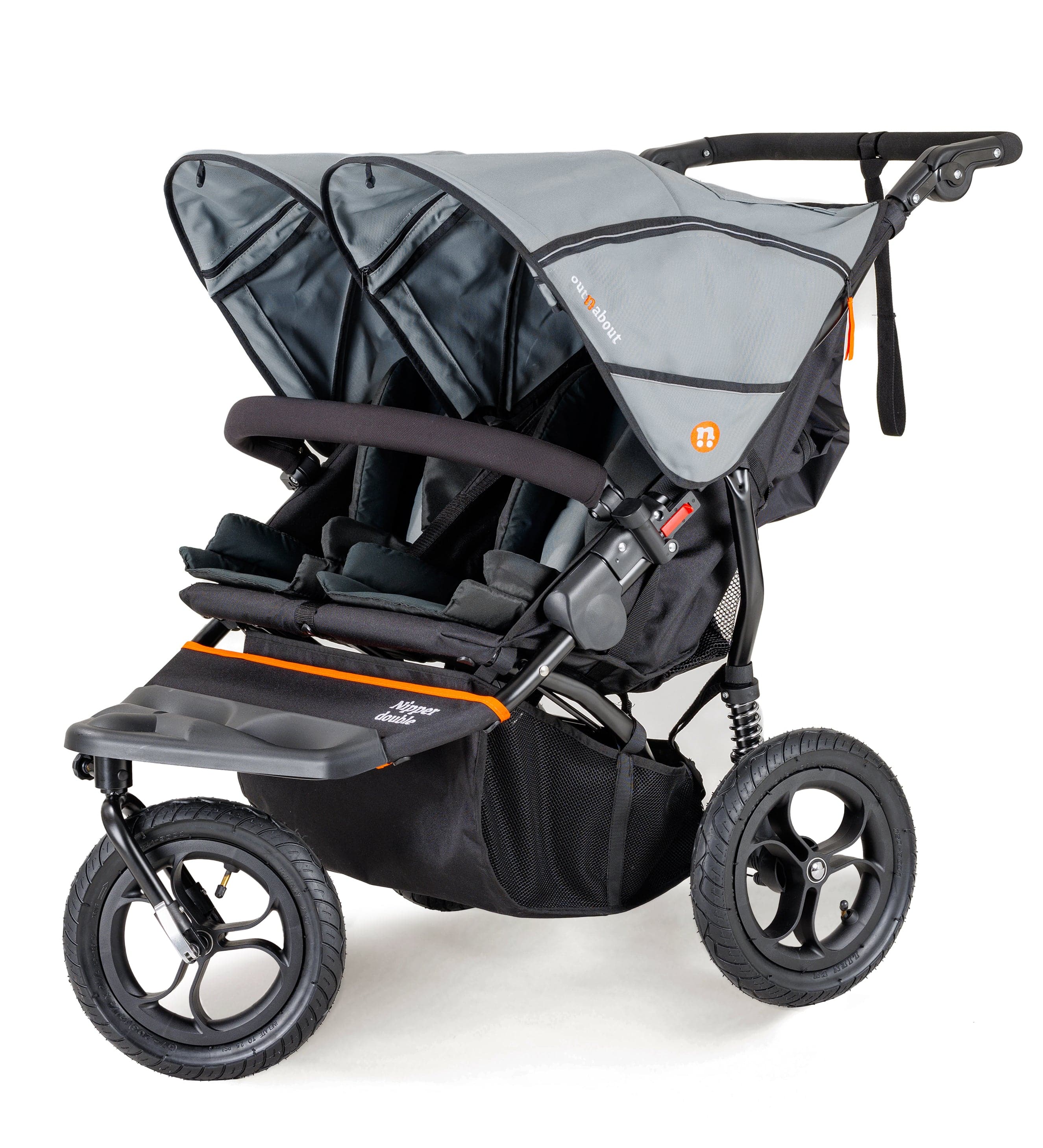 Out n About 3 Wheeler Pushchair Bundles Out n About Nipper Double Duo Comfort Kit in Rock Salt Grey 15782-DTN-COM-RSG