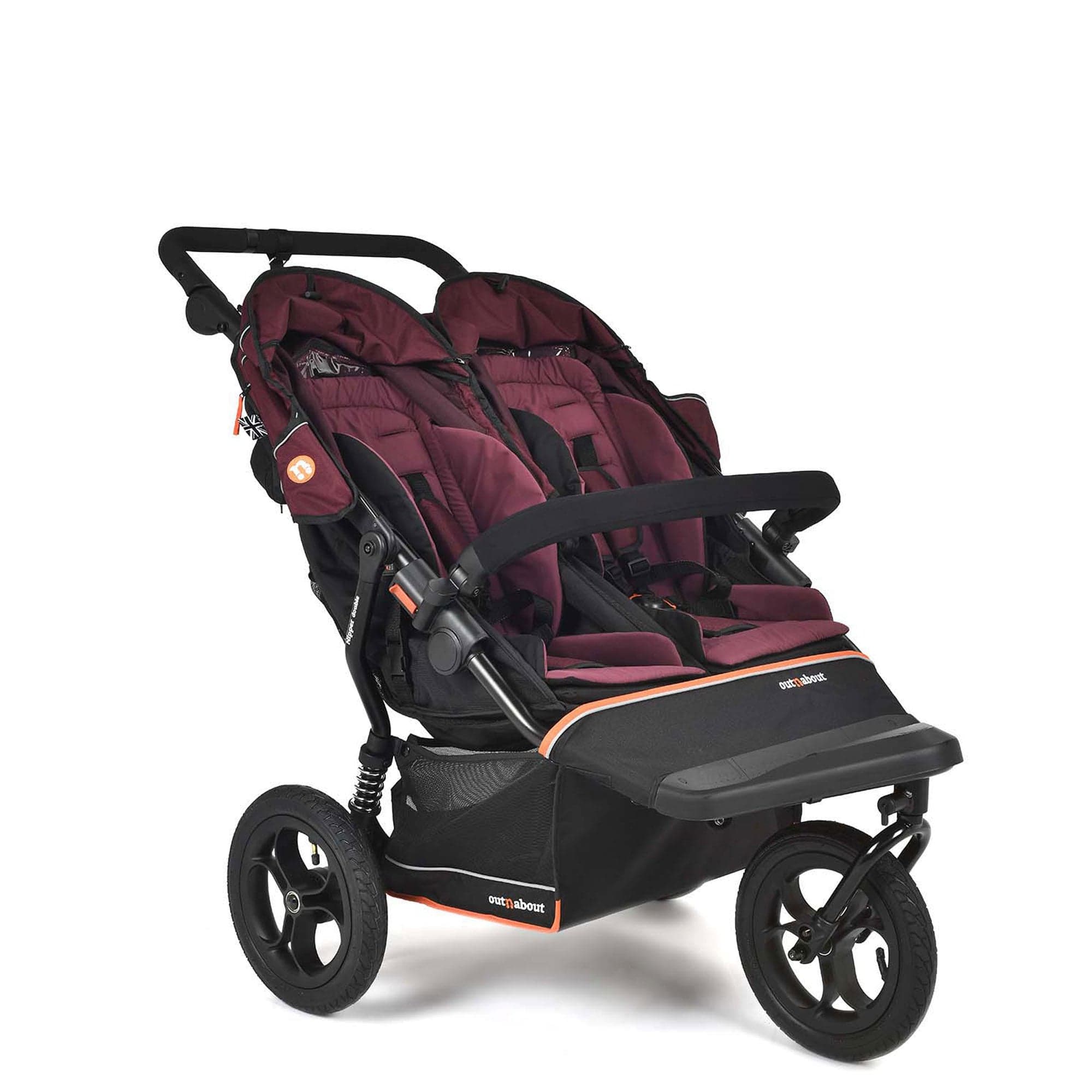 Out n About double buggies Out n About Double Nipper V6 - Brambleberry Red ONANIP-02BDYV6