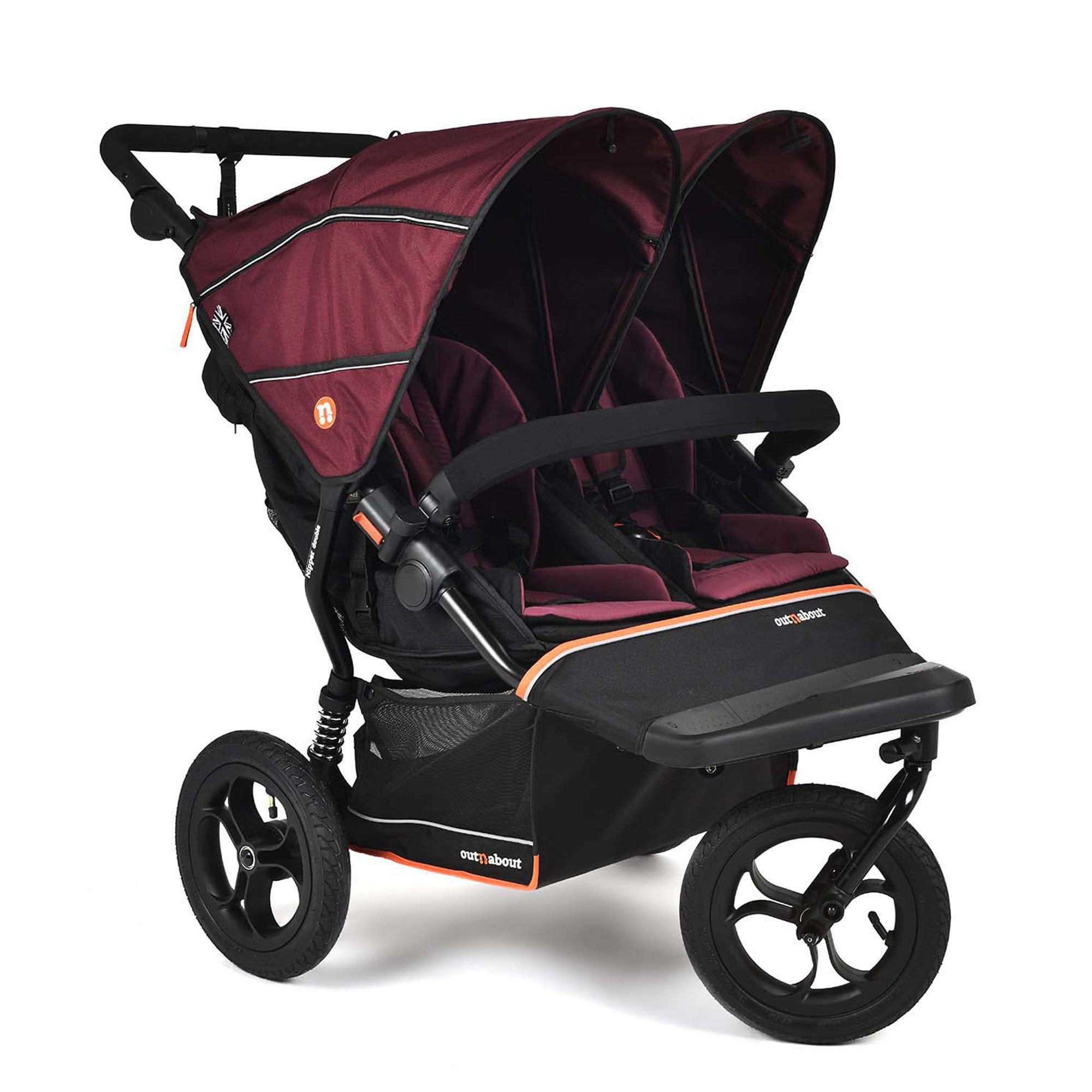 Out n About double buggies Out n About Double Nipper V6 - Brambleberry Red ONANIP-02BDYV6