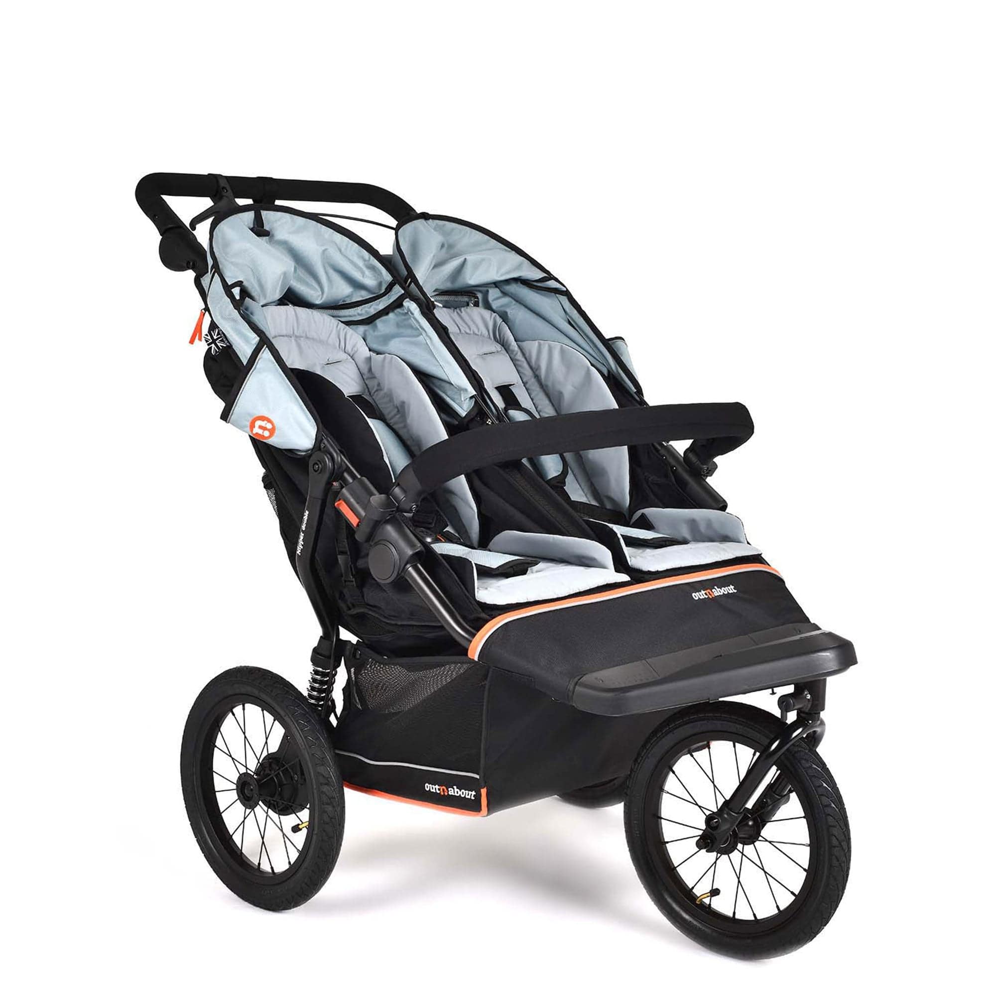 Out n About double buggies Out n About Nipper Double V6 Plus - Rocksalt Grey ONANIP-02GRYV6+