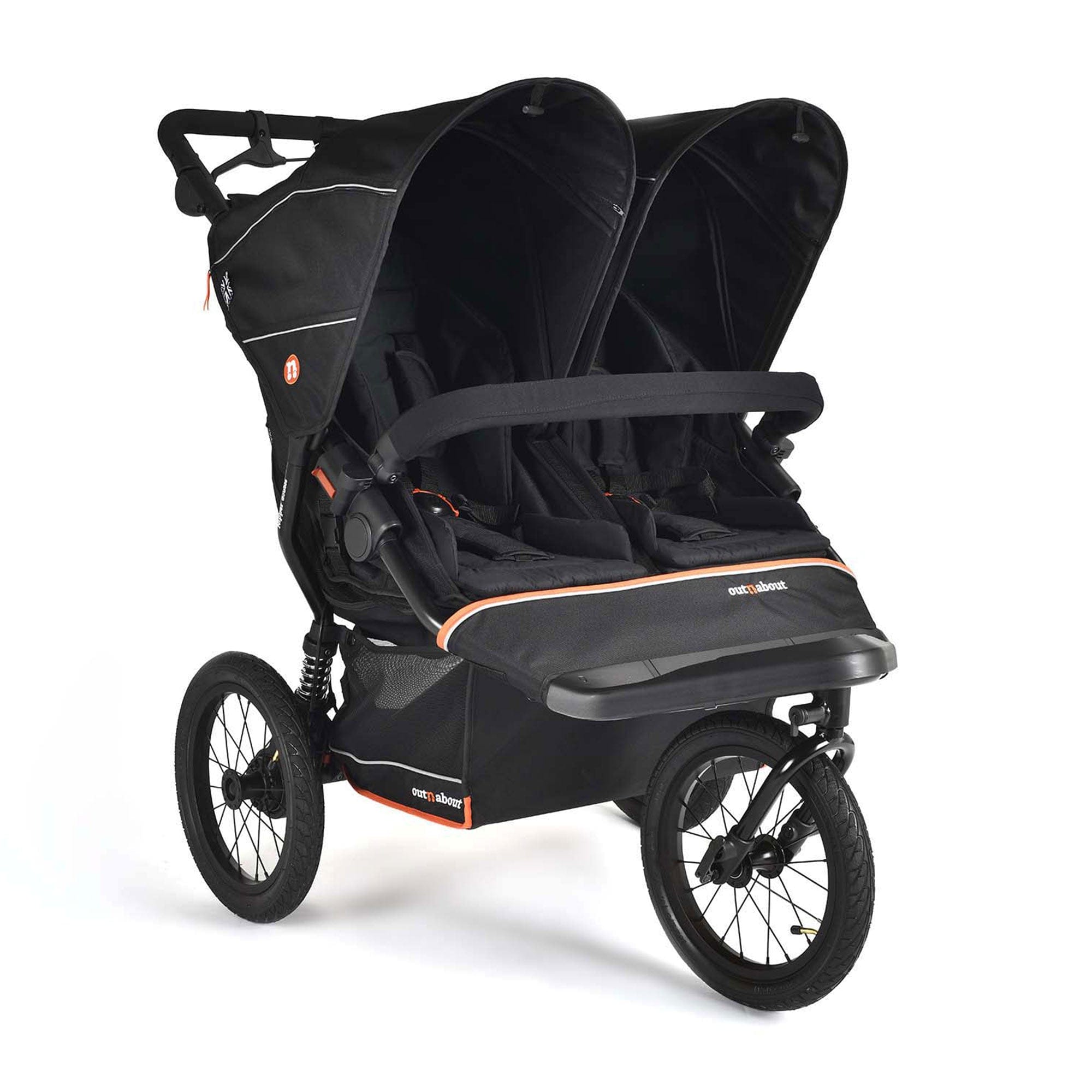 Out n About double buggies Out n About Nipper Double V6 Plus - Summit Black ONANIP-02SBV6+