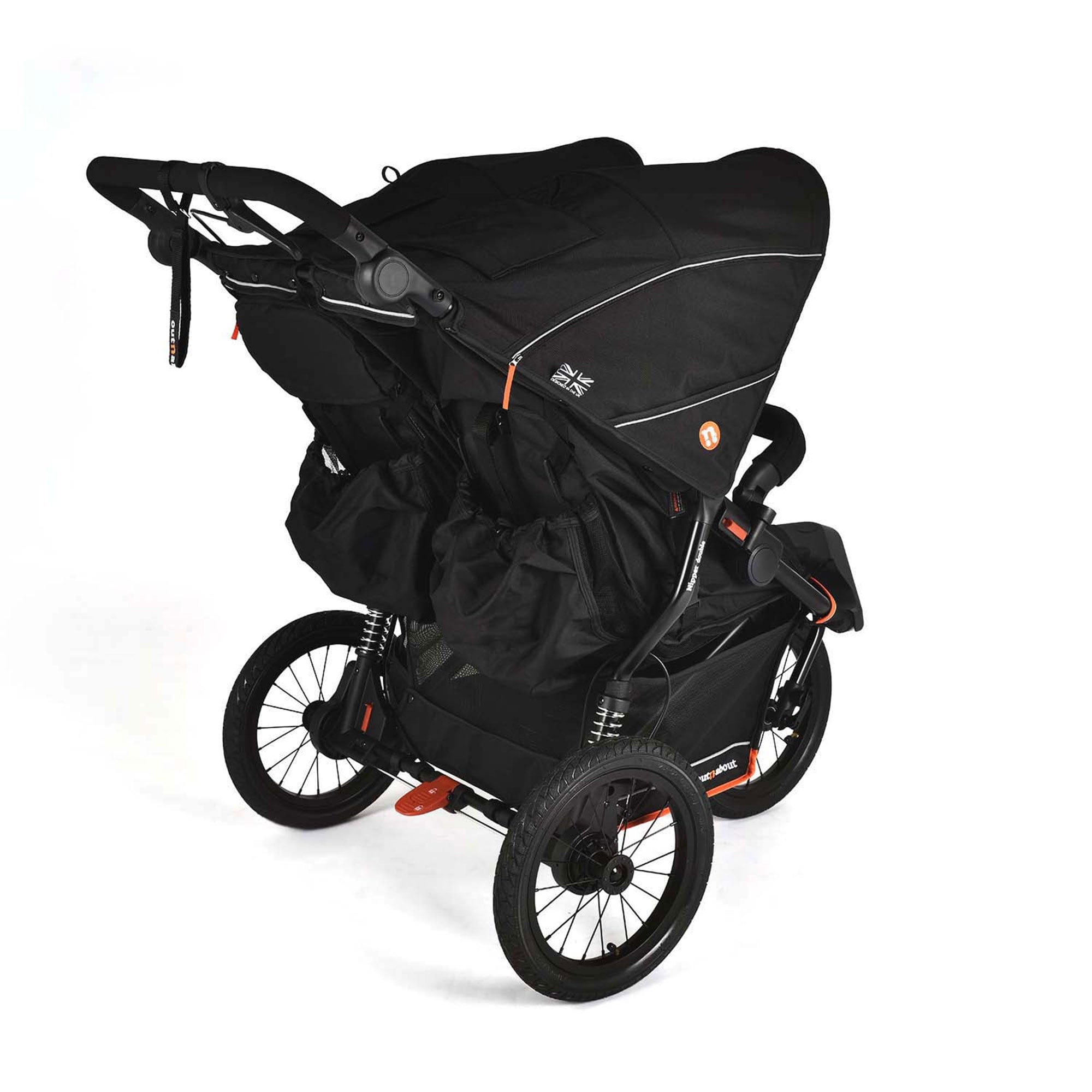 Out n About double buggies Out n About Nipper Double V6 Plus - Summit Black ONANIP-02SBV6+