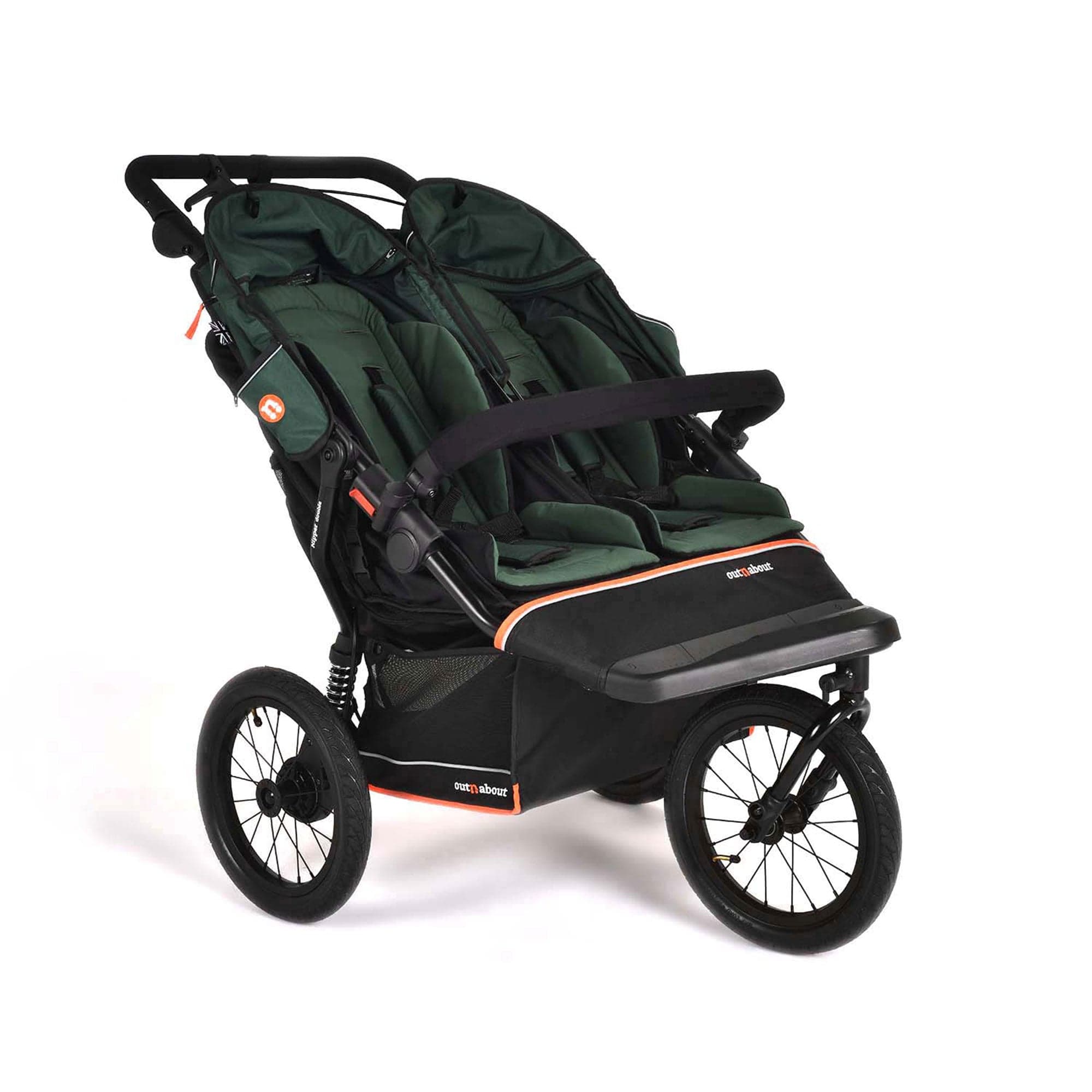 Out n About double buggies Out n About Nipper Double V6 Plus - Sycamore Green ONANIP-02GRNV6+