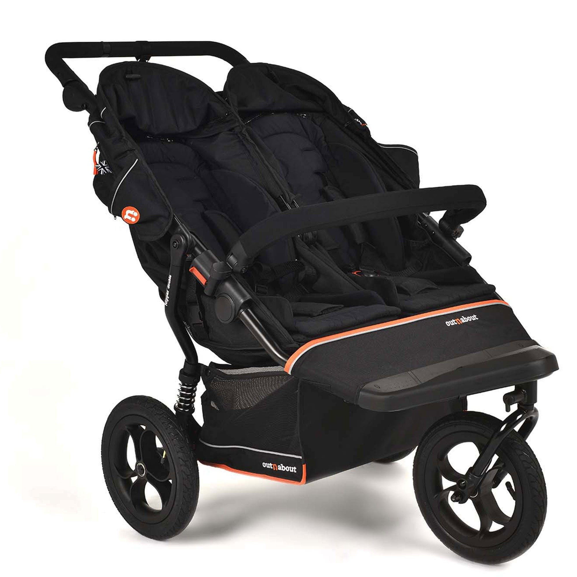 Out n About double buggies Out n About Double Nipper V6 - Summit Black onaNIP-02SBv6