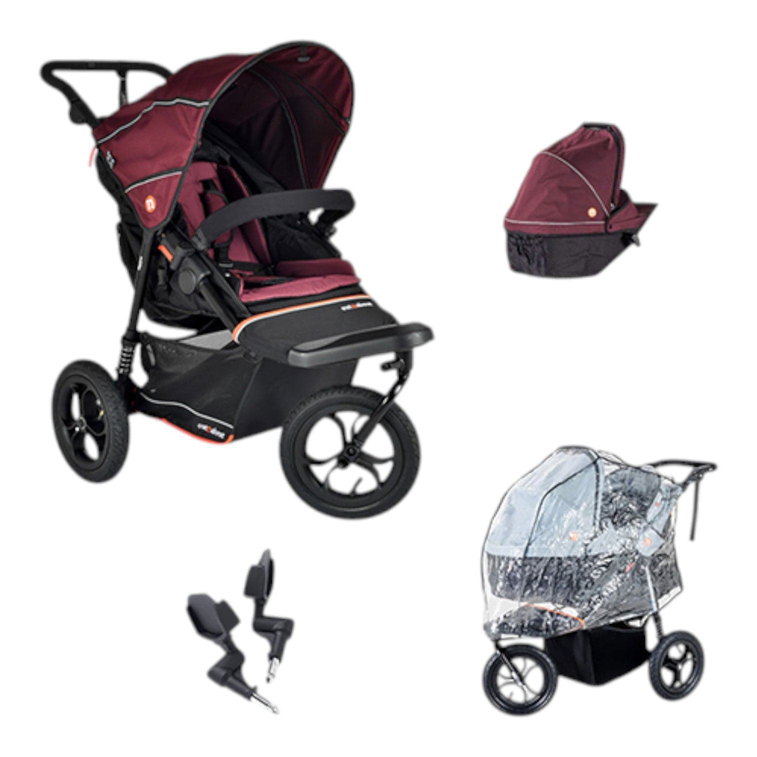 Out n About pushchairs & buggies Out n About Nipper V6 Newborn Bundle - Brambleberry Red 21047-BRA-RED