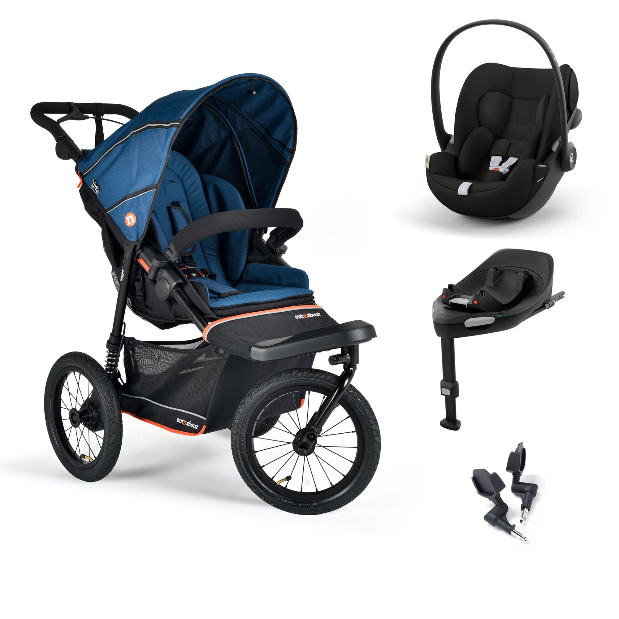 Out n About travel systems Out n About Nipper V6 Plus Travel System - Highland Blue 21331-CY-CLD-HB